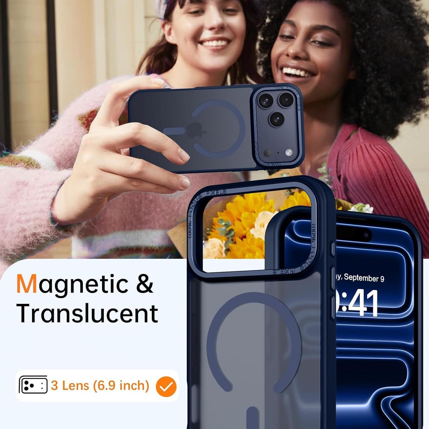 CoolGadget Handyhülle Magnet Hülle für iPhone 17 Pro Max Schutzhülle mit Metall Kamerarahmen 6,9 Zoll, magnetisches Schutzcase Matt Stoßfest kompatibel mit Mags – Bild 5 von 5