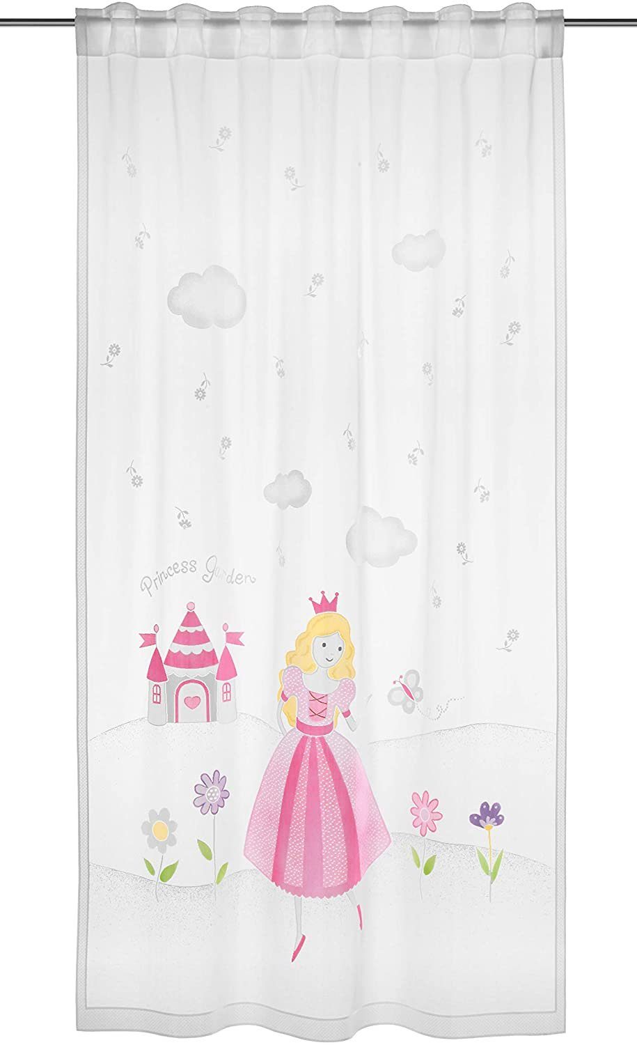 Gardine Schlaufenschal Prinzessin BxH 140x245cm mit verdeckte Schlaufen, Gardine fürs Kinderzimmer, Clever-Kauf-24