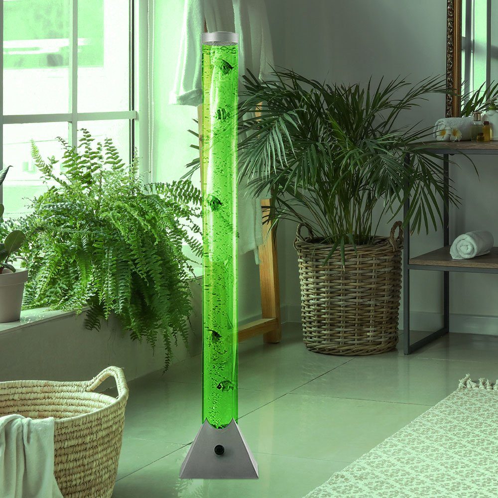 NOWA LED Stehlampe, LED-Leuchtmittel fest verbaut, Farbwechsel, RGB, RGB LED Steh Lampe Deko Fische Sprudel Wasser Ess Zimmer Stand Säule