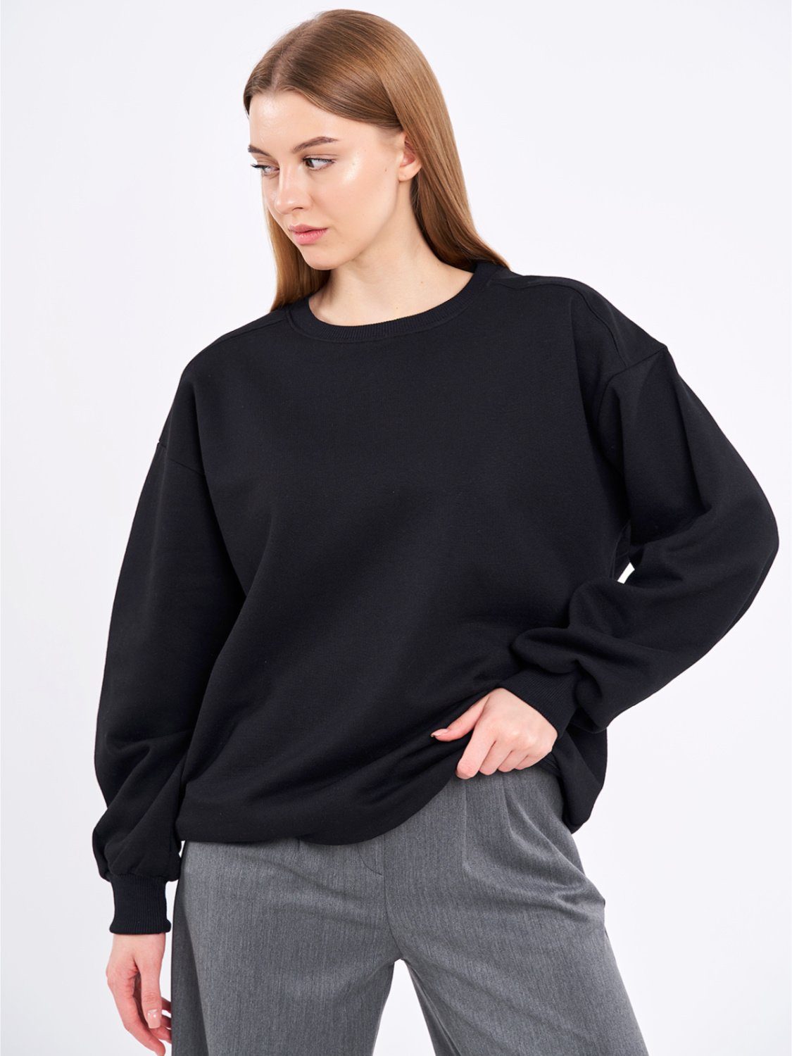 COMEOR Sweatshirt Damen Oversize Пуловери Langarm Baumwolle