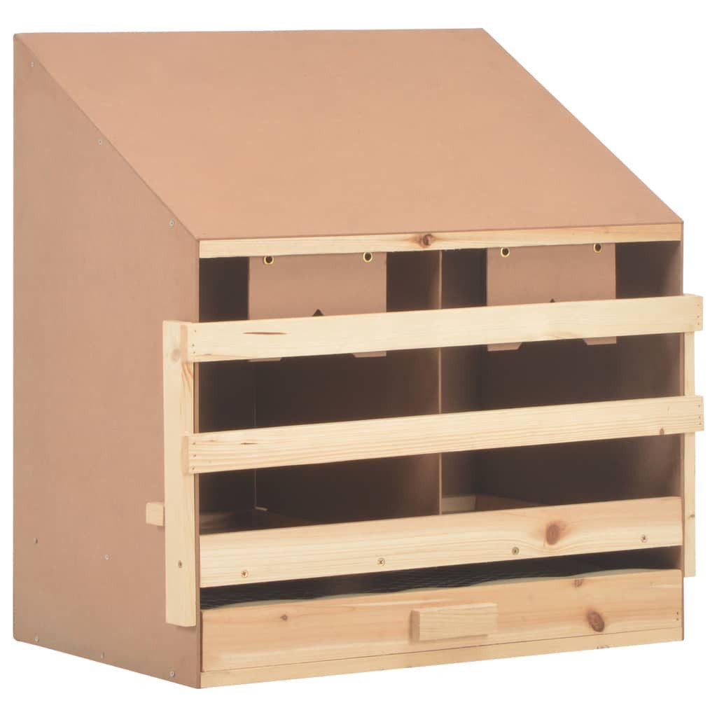 vidaXL Vogelhaus 63 x 40 x 65 cm Legenest Hühnernest 2 Fächer 63x40x65 cm Massivholz Ki