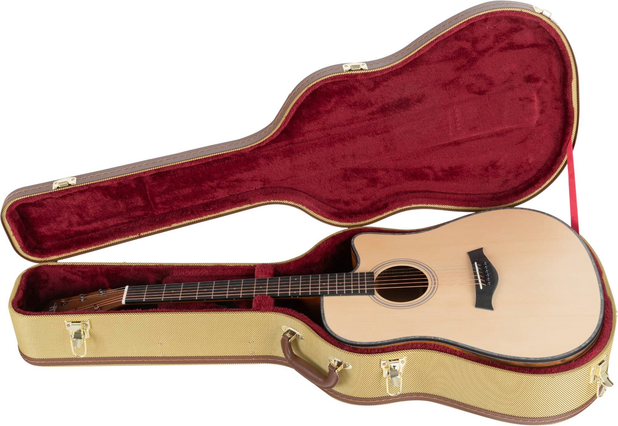 Shaman Gitarrentasche WGHCT-4122TW Hardcase Westerngitarre Tweed, Akustikgitarrenkoffer mit Zubehörfach und verschließbarem Case