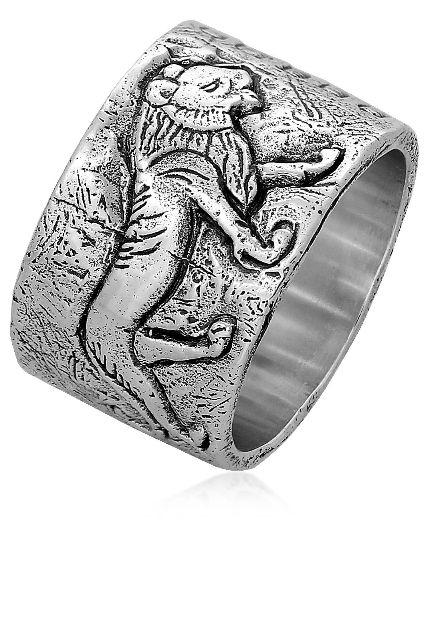 HAZE & GLORY Siegelring Bandring - Lions Eye 925 Silber