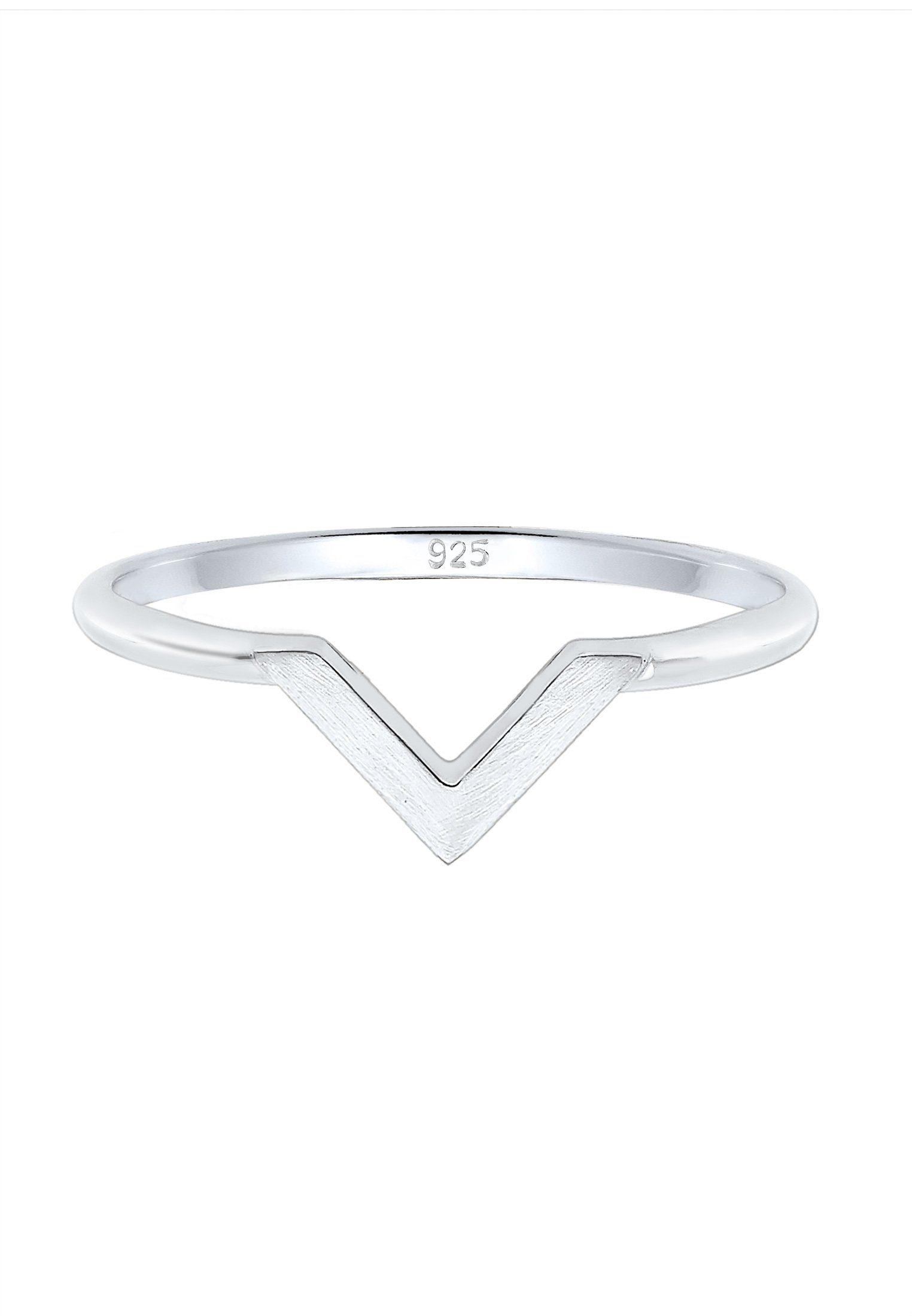 Elli Fingerring V-Form Matt Basic 925 Silber