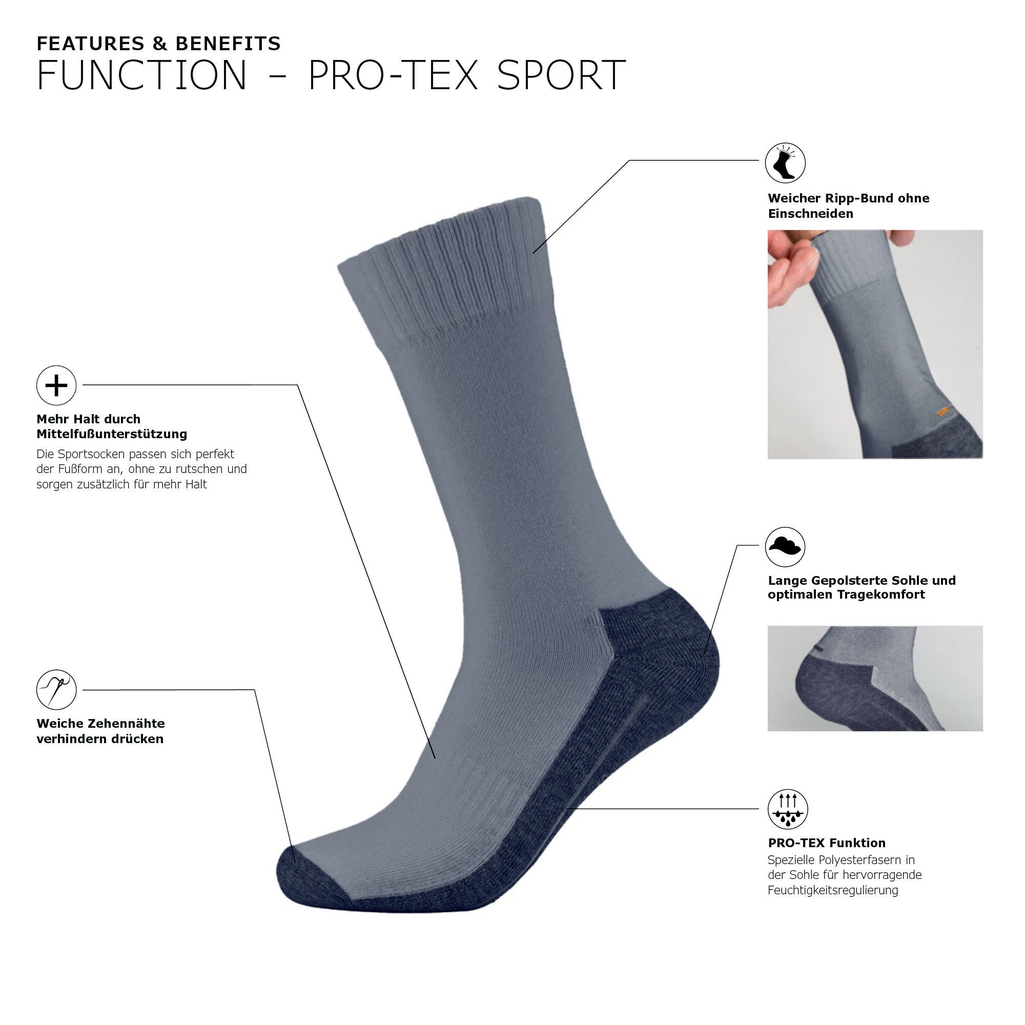 Camano Socken Unisex-Sportsocken 2 Paar Uni günstig online kaufen