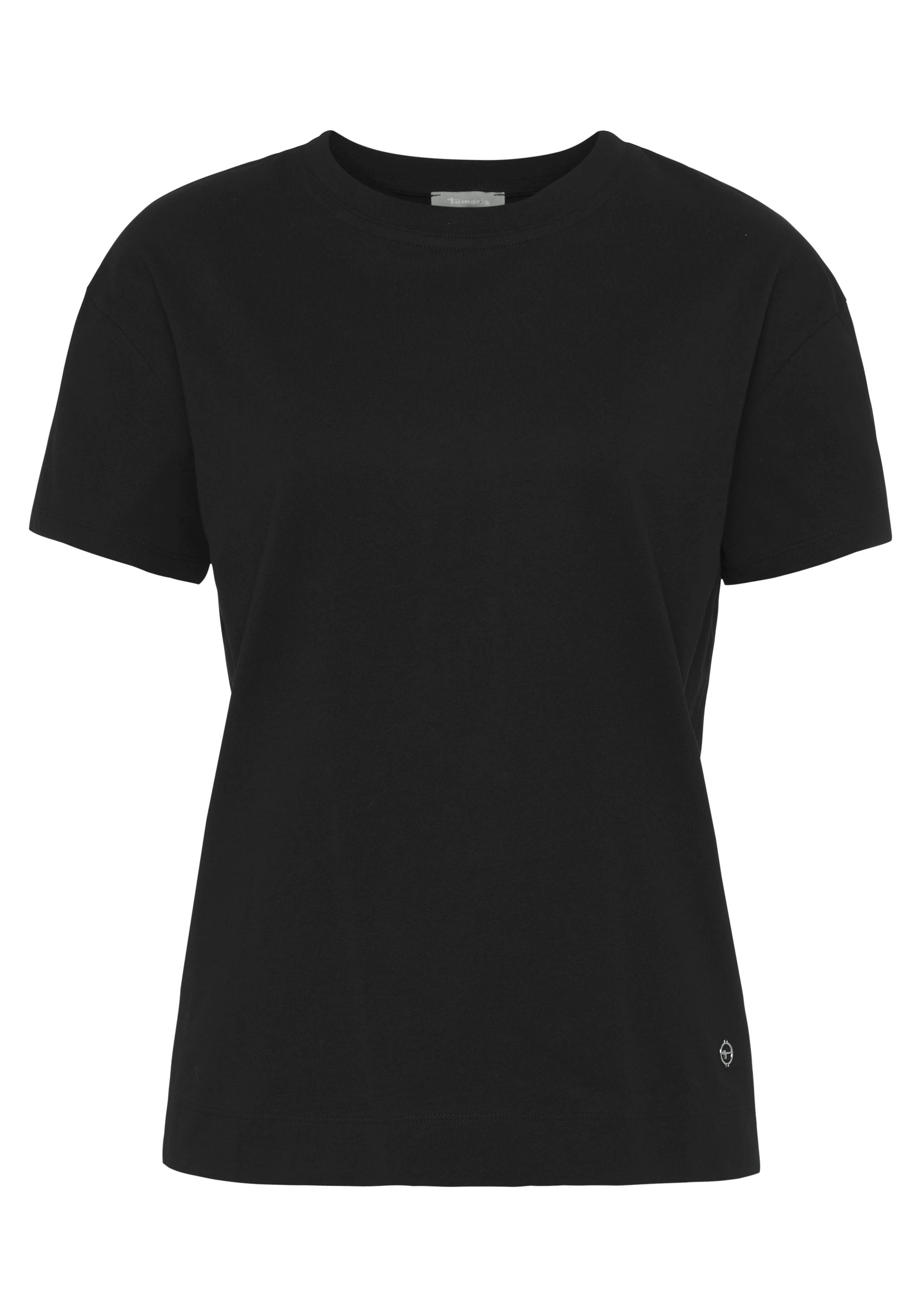 T-Shirt schwarz Oversized-Look im Tamaris