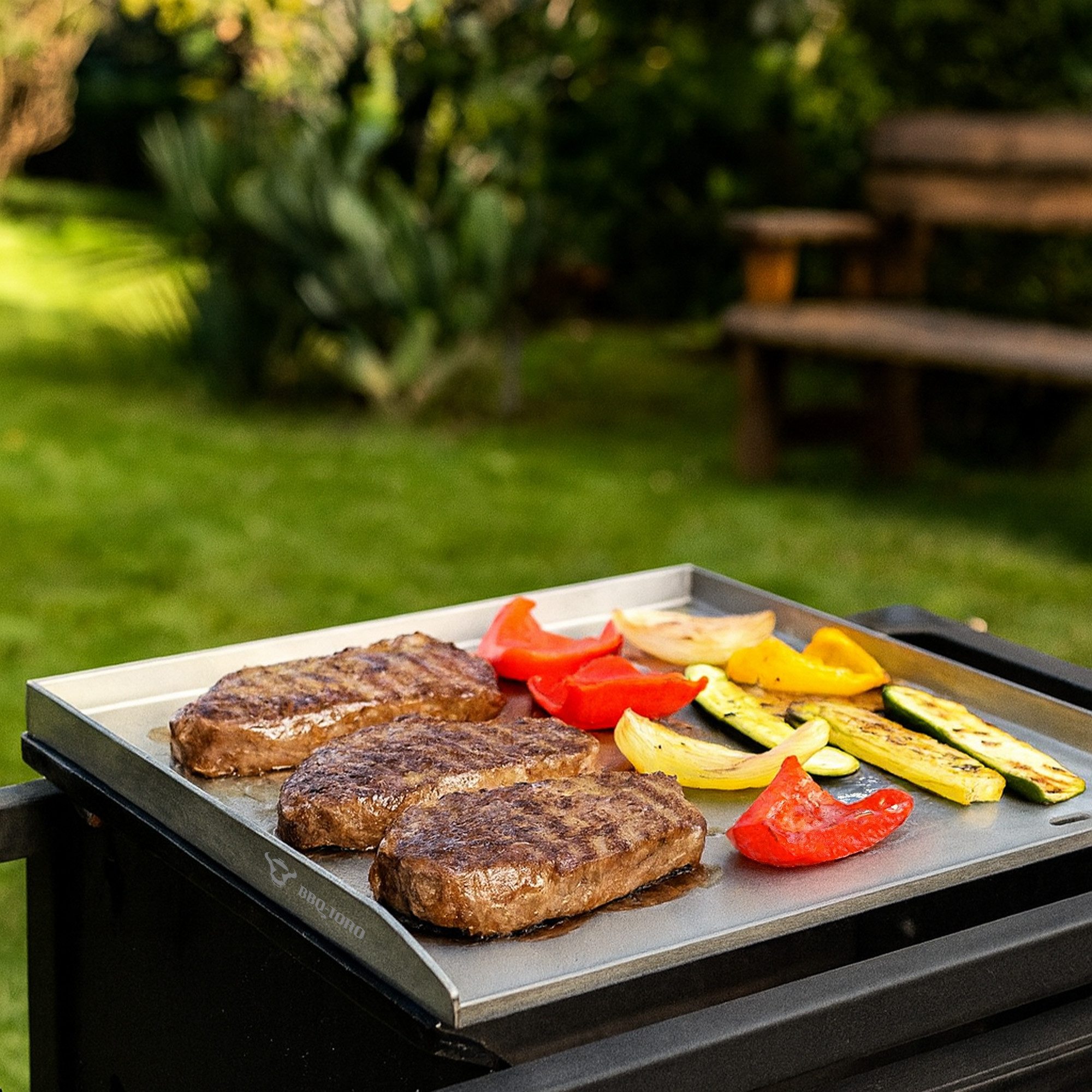 BBQ-Toro Grillplatte Edelstahl Grillpfanne, 40 x 41,5 cm, BBQ Plancha, Grillblech (1-St), Einfache Reinigung