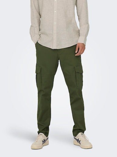 ONLY & SONS Cargohose OS ONSDEAN LIFE TAP CARGO olivenight