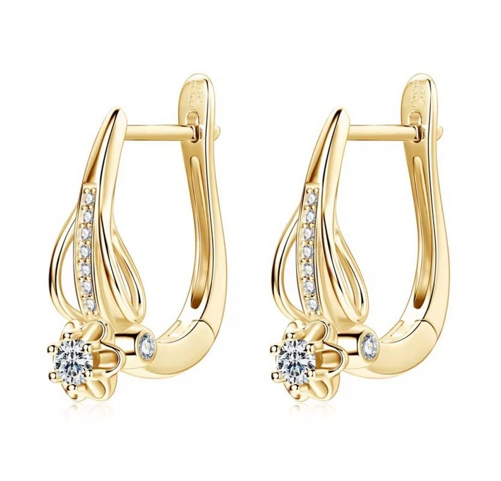 ROUGEMONT Paar Creolen Extravagante Damen Moissanit Creolen Ohrringe 925 Sterling Silber, Echtschmuck mit Echtheitszertifikat