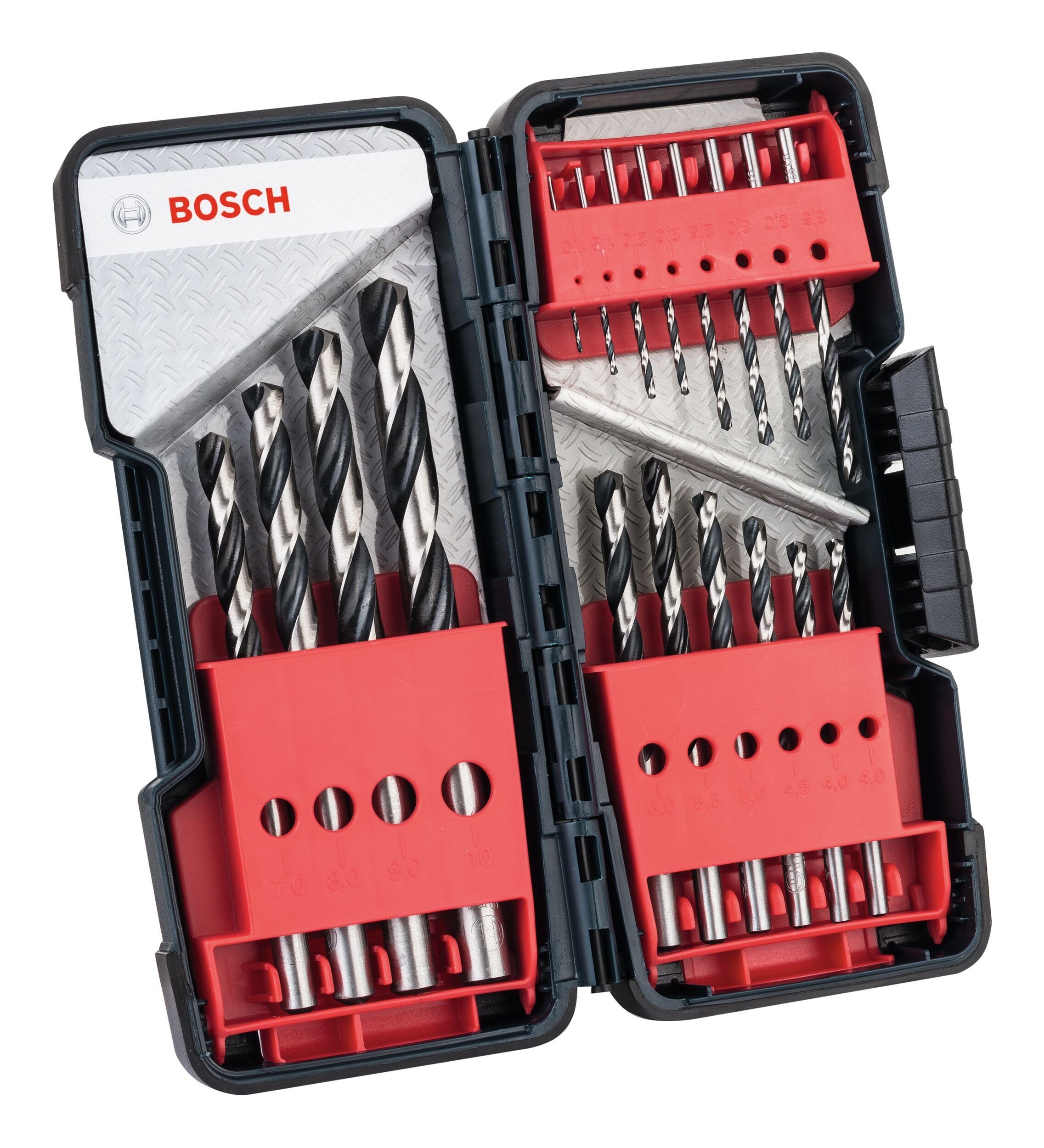 BOSCH Metallbohrer, HSS-Set PointTeQ Metallspiralbohrer-Set in ToughBox - 18-teilig