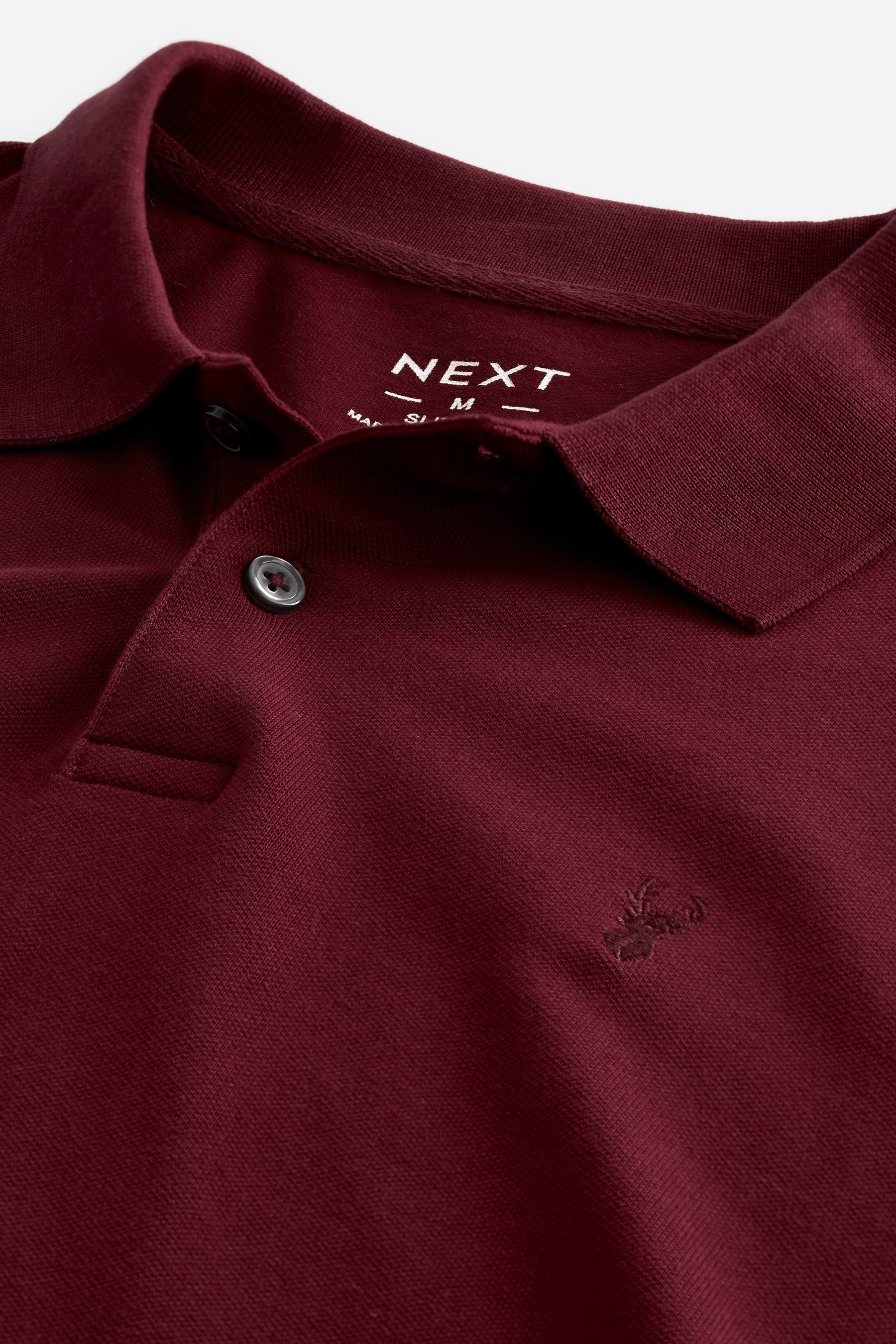 (1-tlg) Burgundy Slim-Fit Next Piqué-Poloshirt Poloshirt – Red