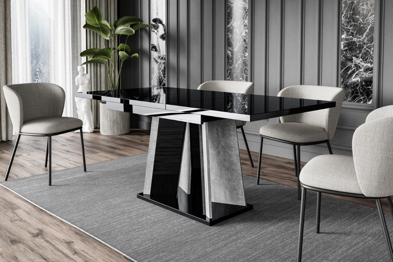 ALTDECOR Esstisch BRIO (Esstisch ausziehbar, Esszimmertische, Tisch Wohnzimmertisch), Esszimmertisch ausziehbar 120 - 160 x 80 x 75 cm