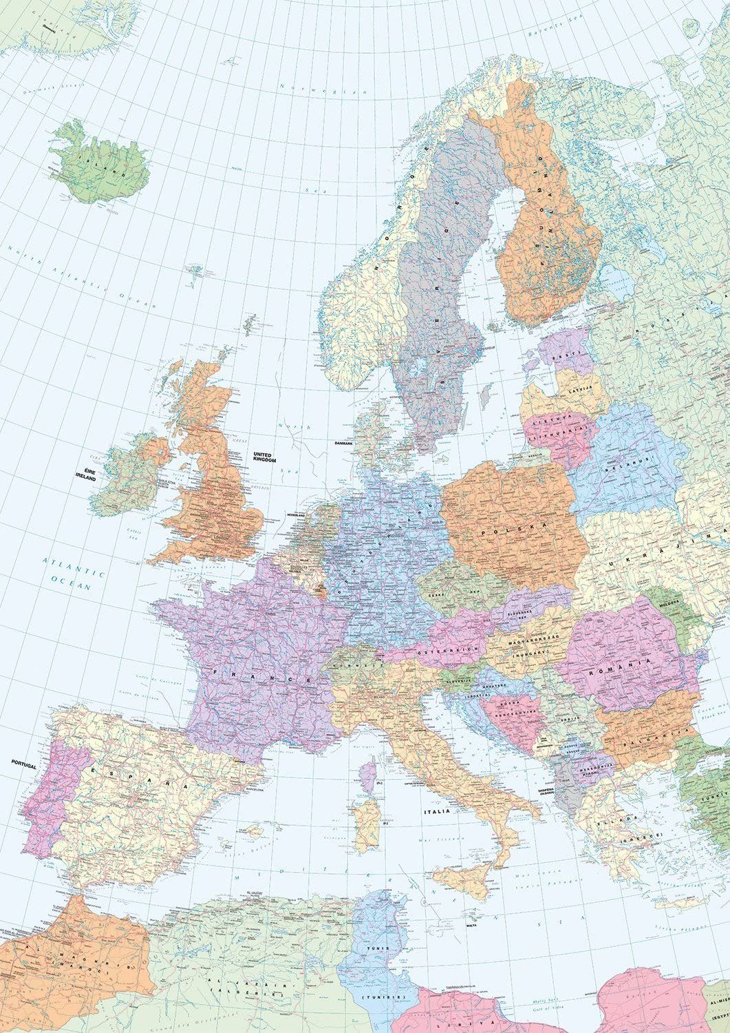 Extragoods Puzzle Europa Puzzle / EU Karte 1000 Teile - Die gesamte EU 68 x  48 cm, 1000 Puzzleteile