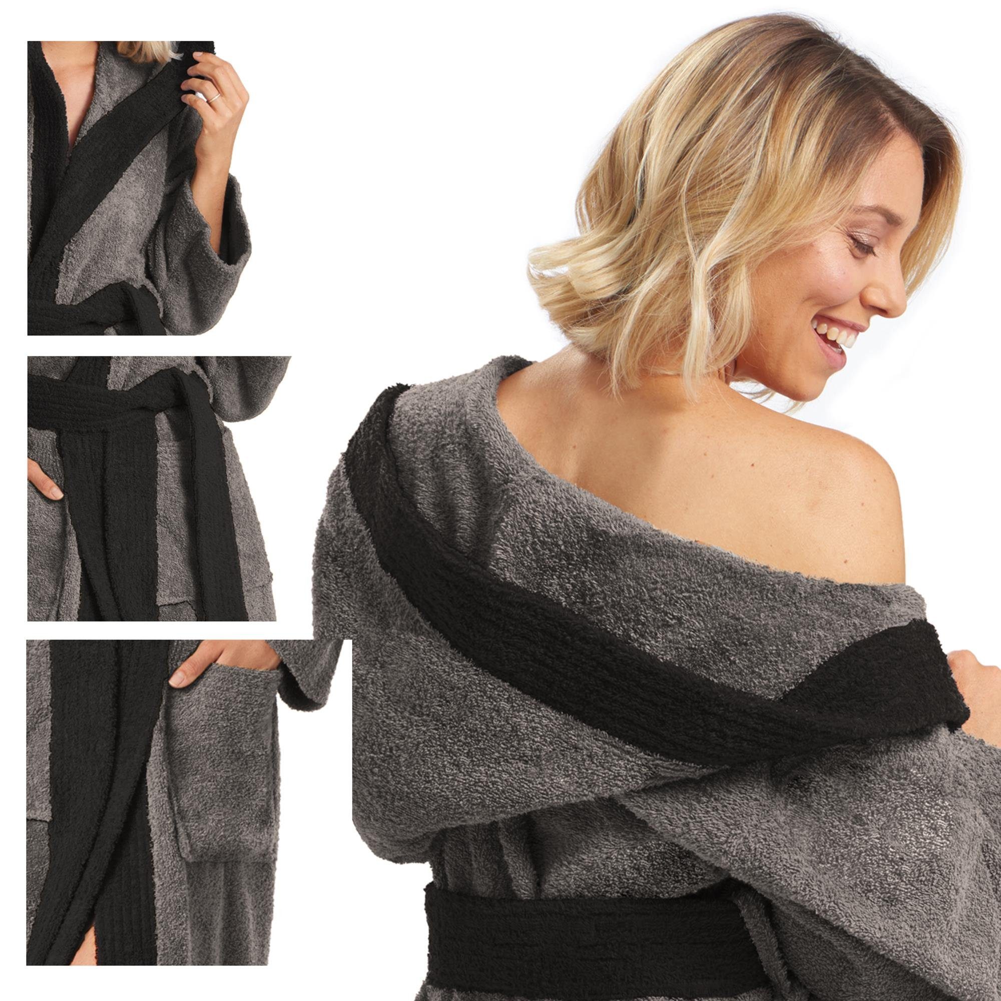 aqua-textil Bademantel Saunamantel Frottee Kapuze für günstig online kaufen