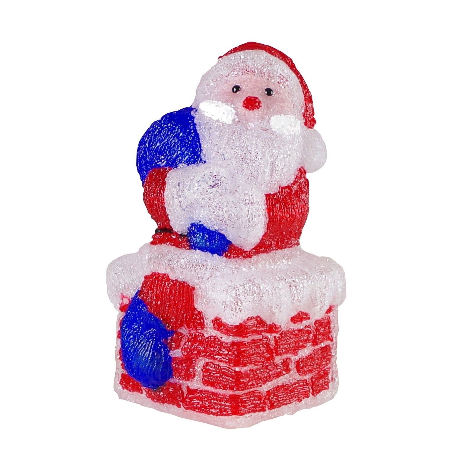 Mojawo Lichtervorhang LED Santa Claus Figur / Weihnachtsmann Acryl 60 LEDs IP44 für außen