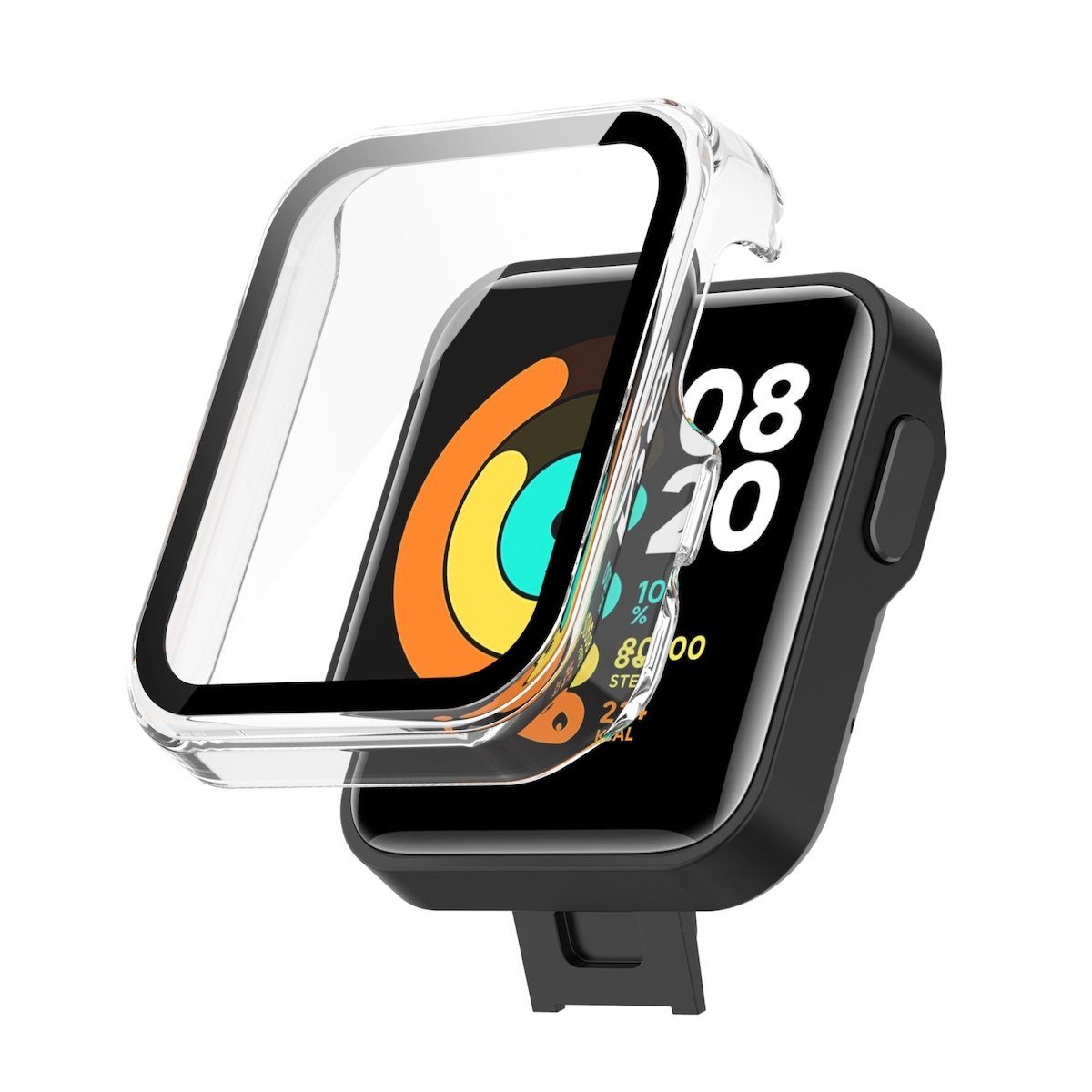 Wigento Smartwatch-Hülle Für Xiaomi Redmi Watch Schutzhülle PC und Glas Hülle Case Cover Schutz