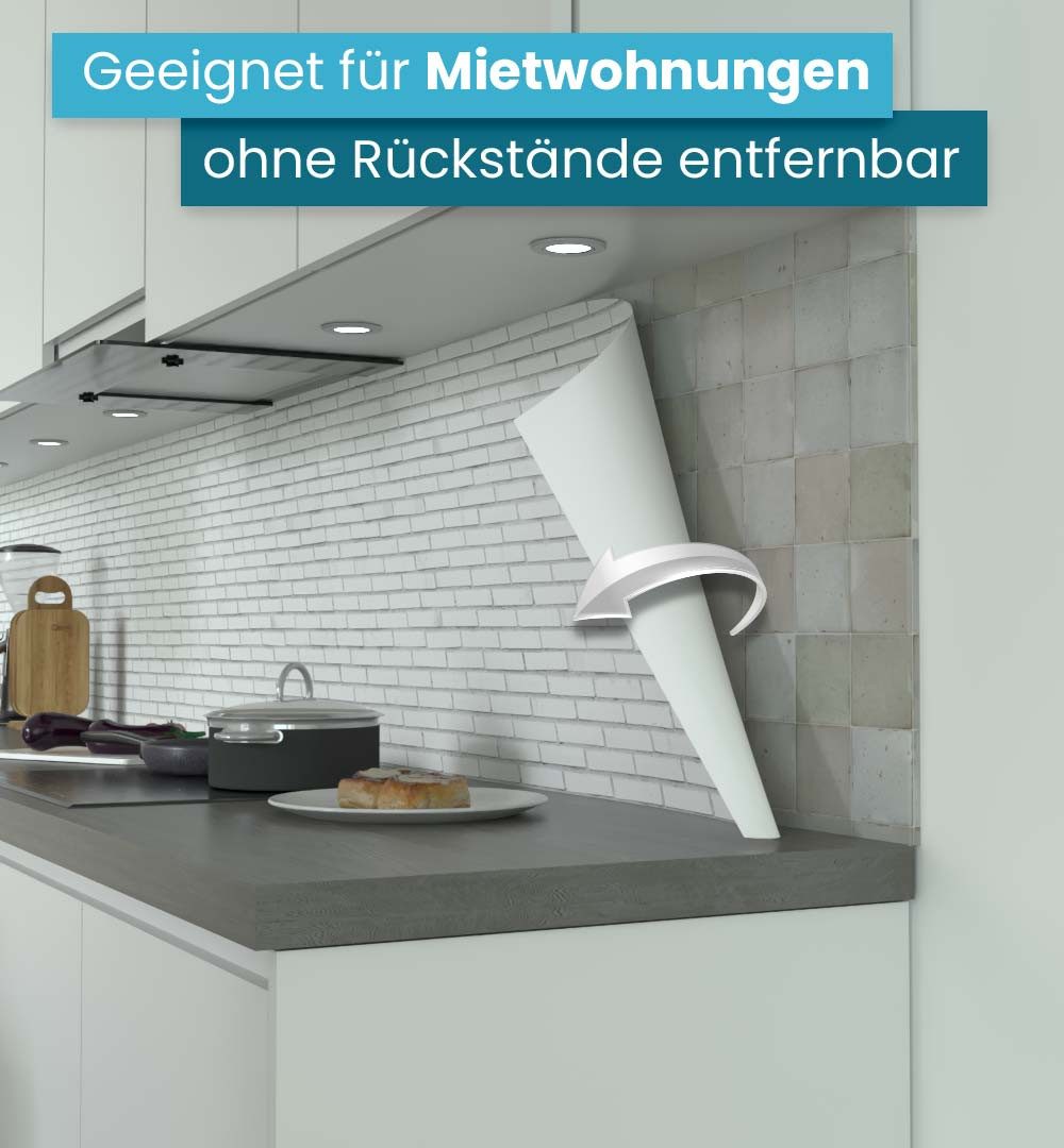 MyMaxxi Küchenrückwand Küchenrückwand selbstklebend weiße Ziegelsteine Spritzschutz Folie, (Klebefolie Küchenrückwand aufgerollt B 180 cm x H 60 cm), Weiße Kacheln B 180 cm x H 60 cm