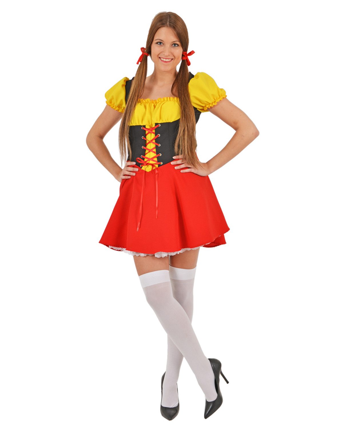 Kostüm Deutschland Fan Kleid mit Petticoat im Dirndl Stil