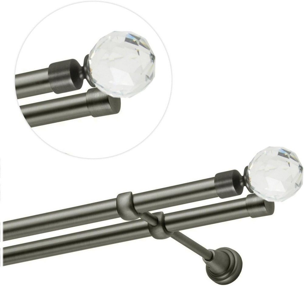 MDEKOR Gardinenstange, 2-läufig, kürzbar, Wandmontage, Gardinenstange Vorha günstig online kaufen