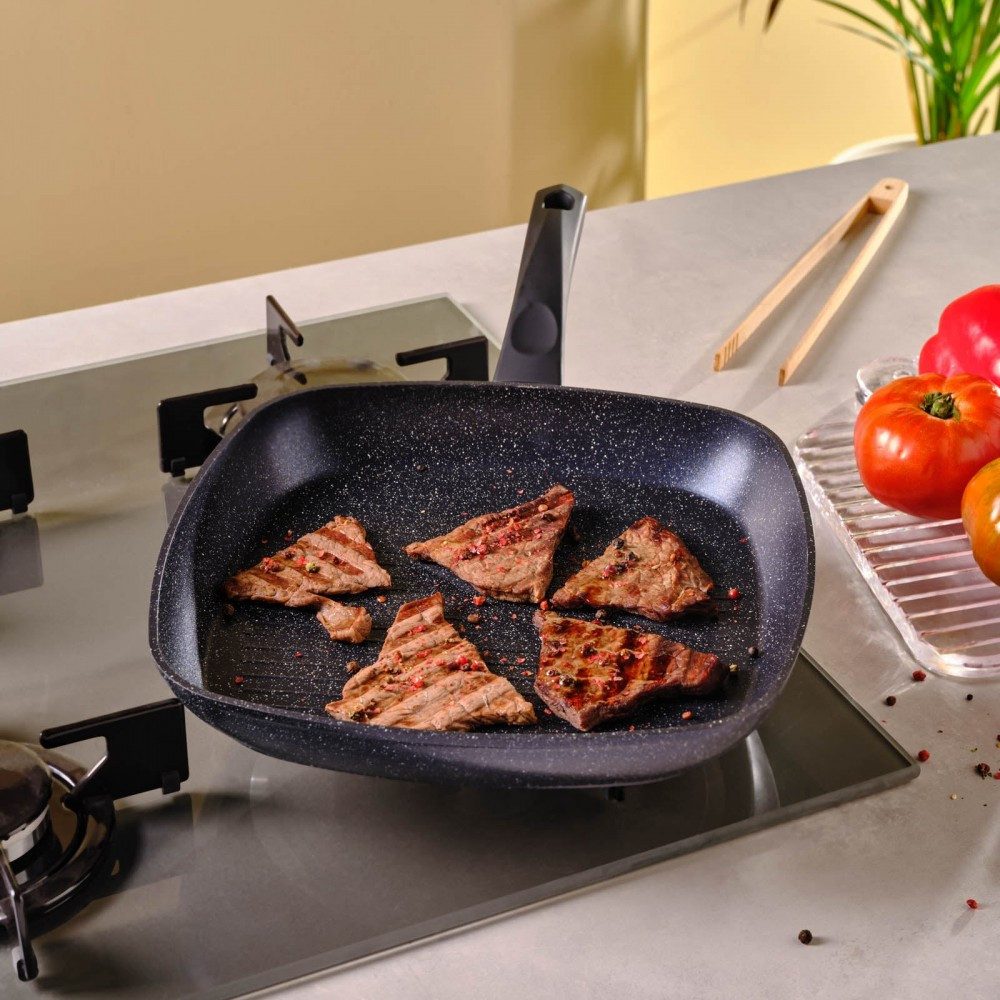 Karaca Pfannen-Set Karaca Aqua Granit Grillpfanne Bratpfanne Pfanne Kochgeschirr 28 cm