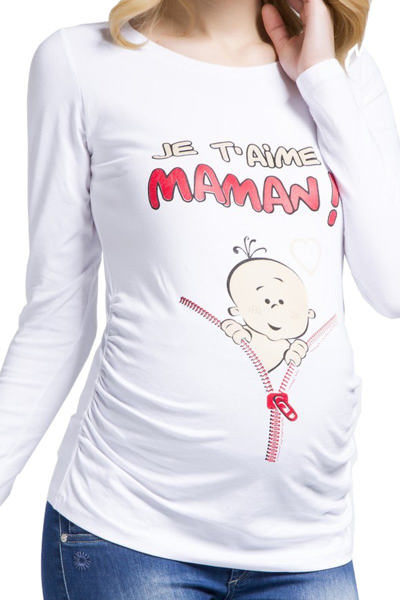 M.M.C. Umstandsshirt Je t’aime maman mit Motiv – Bild 2 von 3