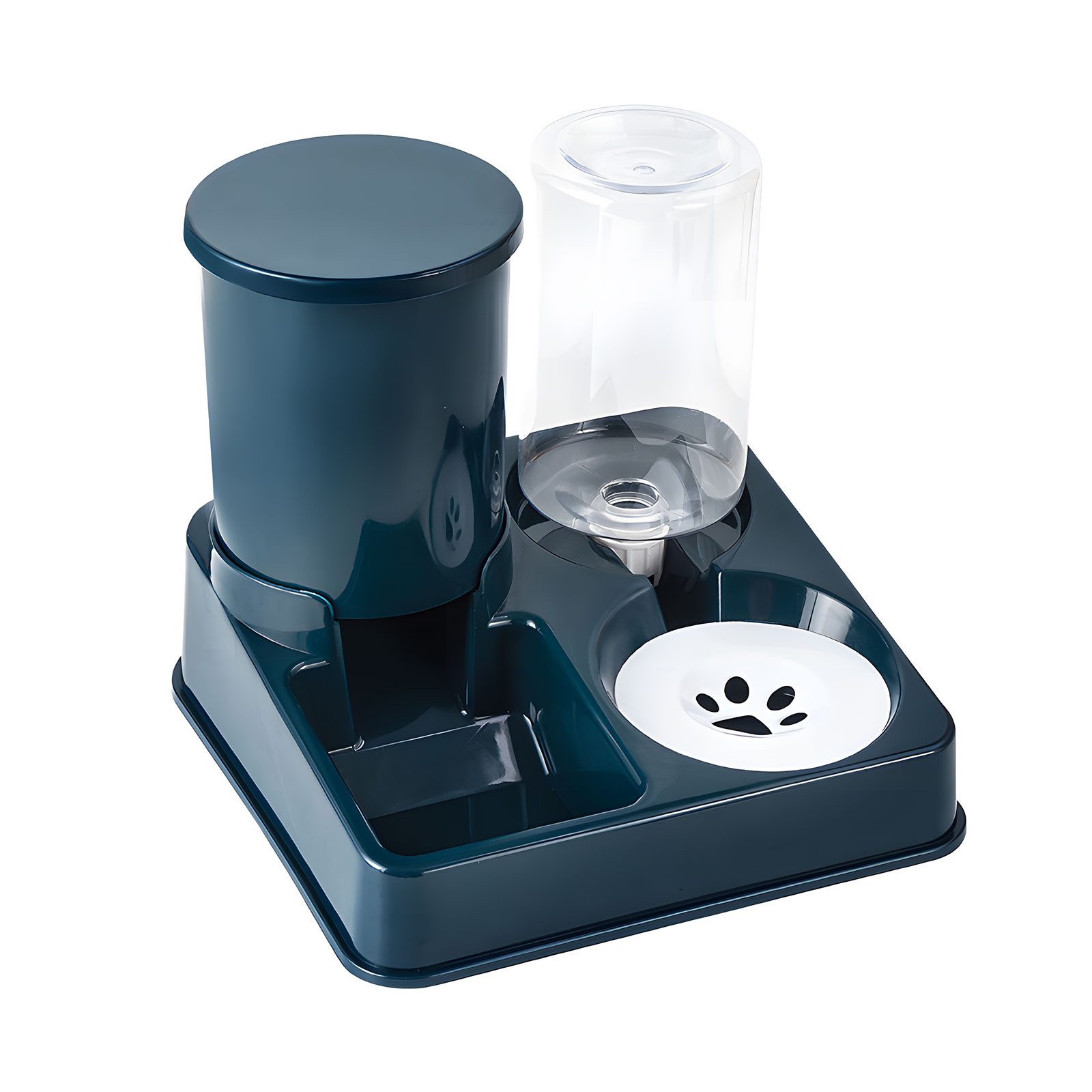 Futterspender Wasser- und Futterspender, Futterautomat Katzen & Hunde, Blau