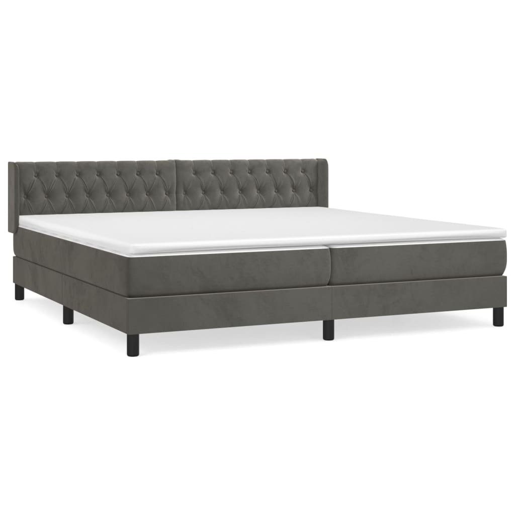 Bett Boxspringbett mit Matratze Dunkelgrau 200x200 cm Samt