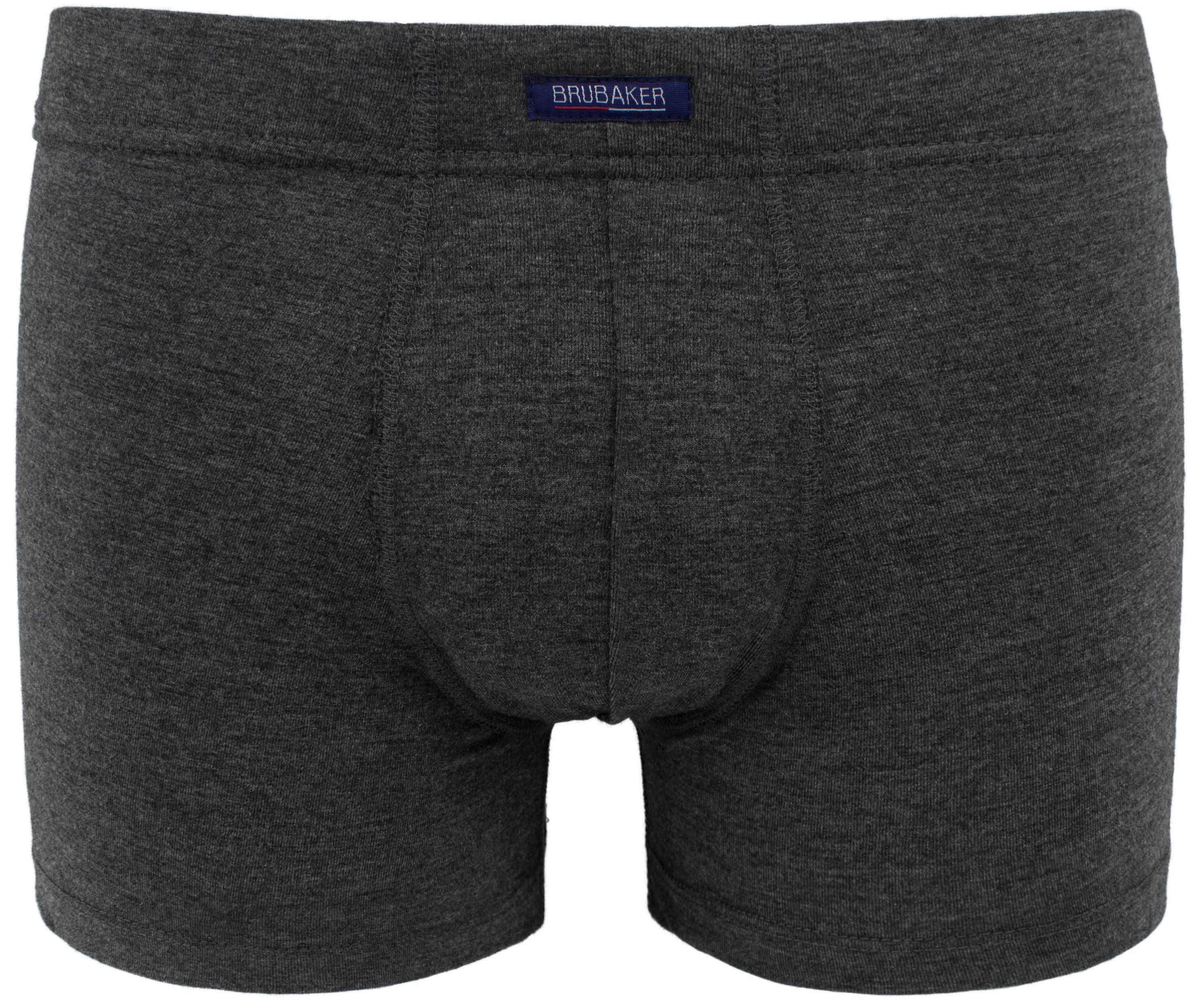 BRUBAKER Boxershorts 6er Pack Retro Unterhosen aus Baumwolle - Herren Unterwäsche (Set, 6-St., Schwarz, Anthrazit und Grau) Klassische Boxer für Männer – Bild 4 von 5