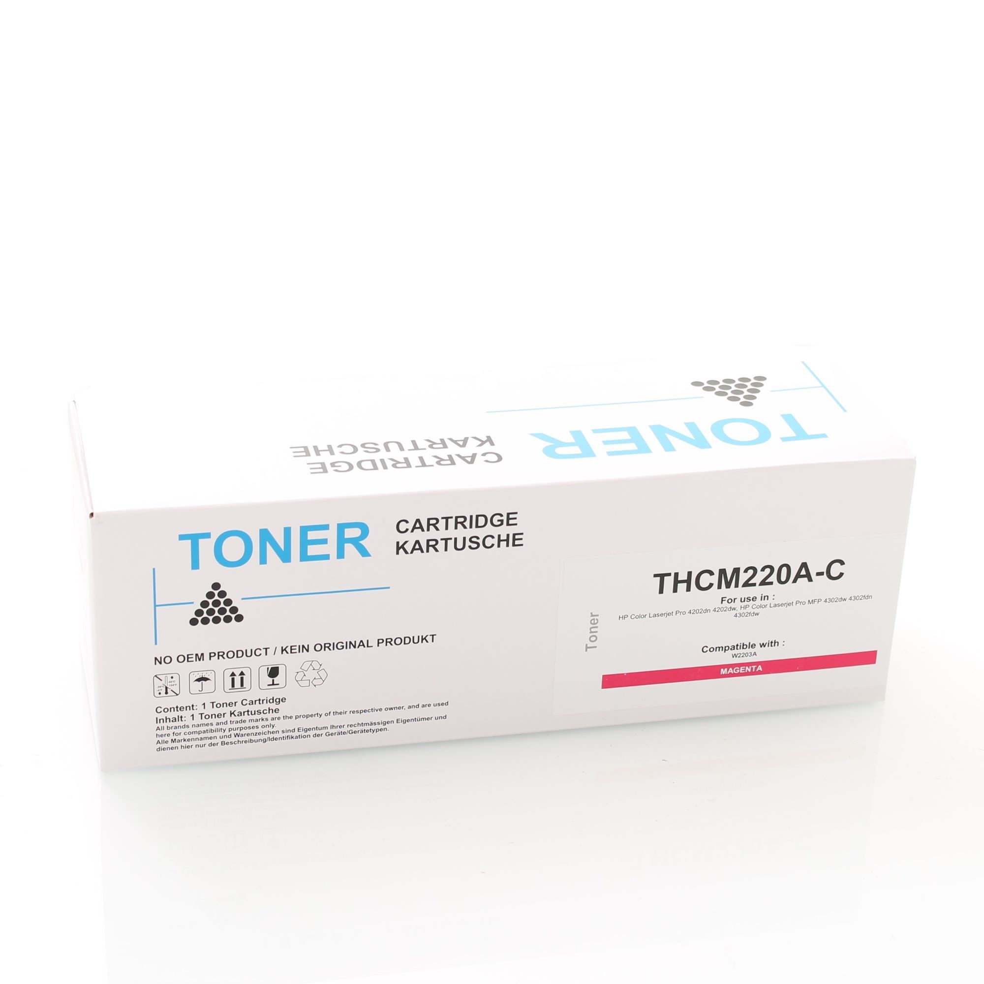 ABC Tonerkartusche Kompatibler Toner (MIT CHIP) für HP 220A W2203A Magenta Color Laserjet