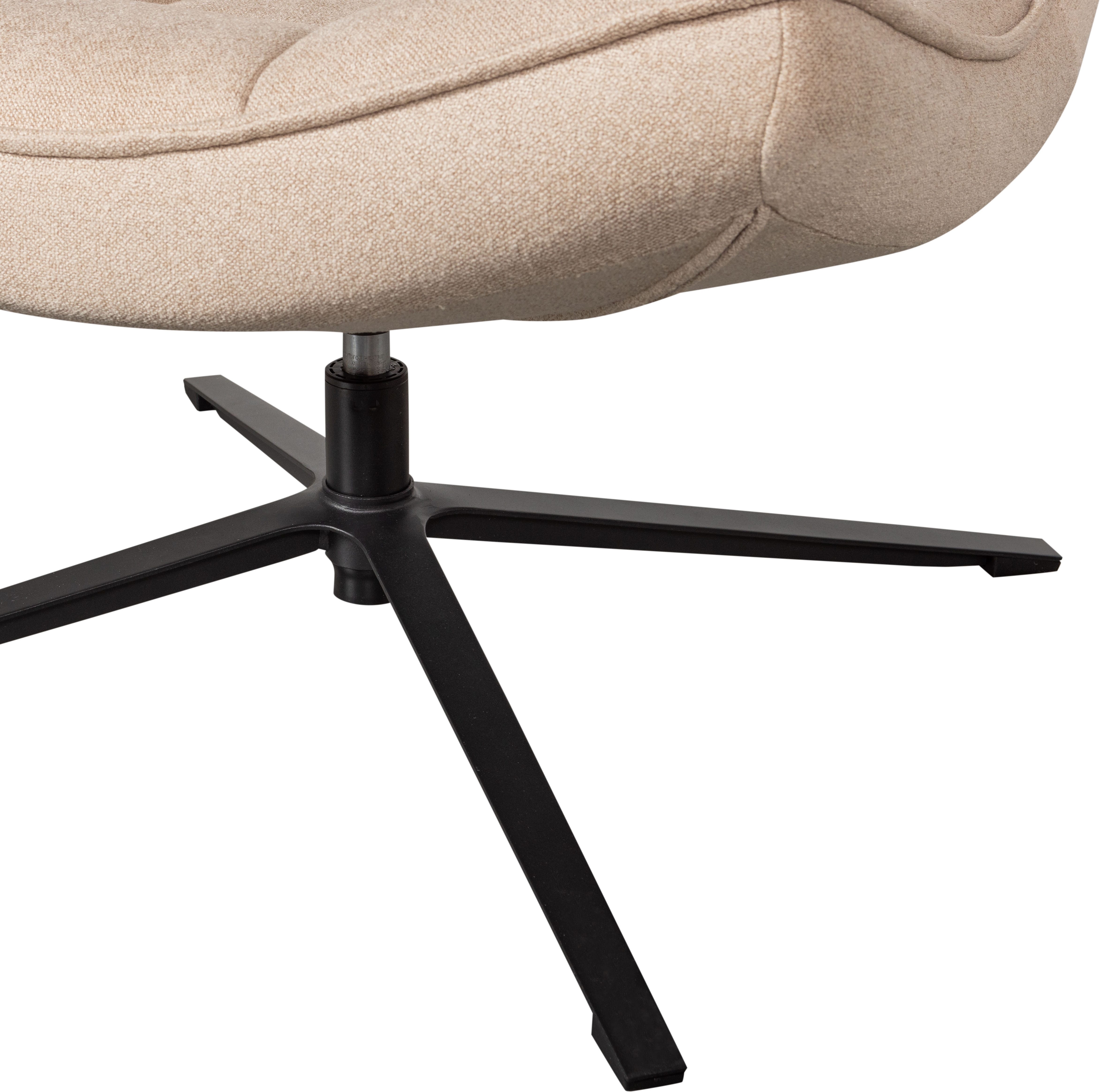 WOOOD Drehsessel Maudi gewobener-Bezug mit metall Drehgestell H 84 x B 74 x T 86 cm, Tragkraft 100 kg, subtile Farbnuancen, Hohe Verschleißfestigkeit – Bild 5 von 5