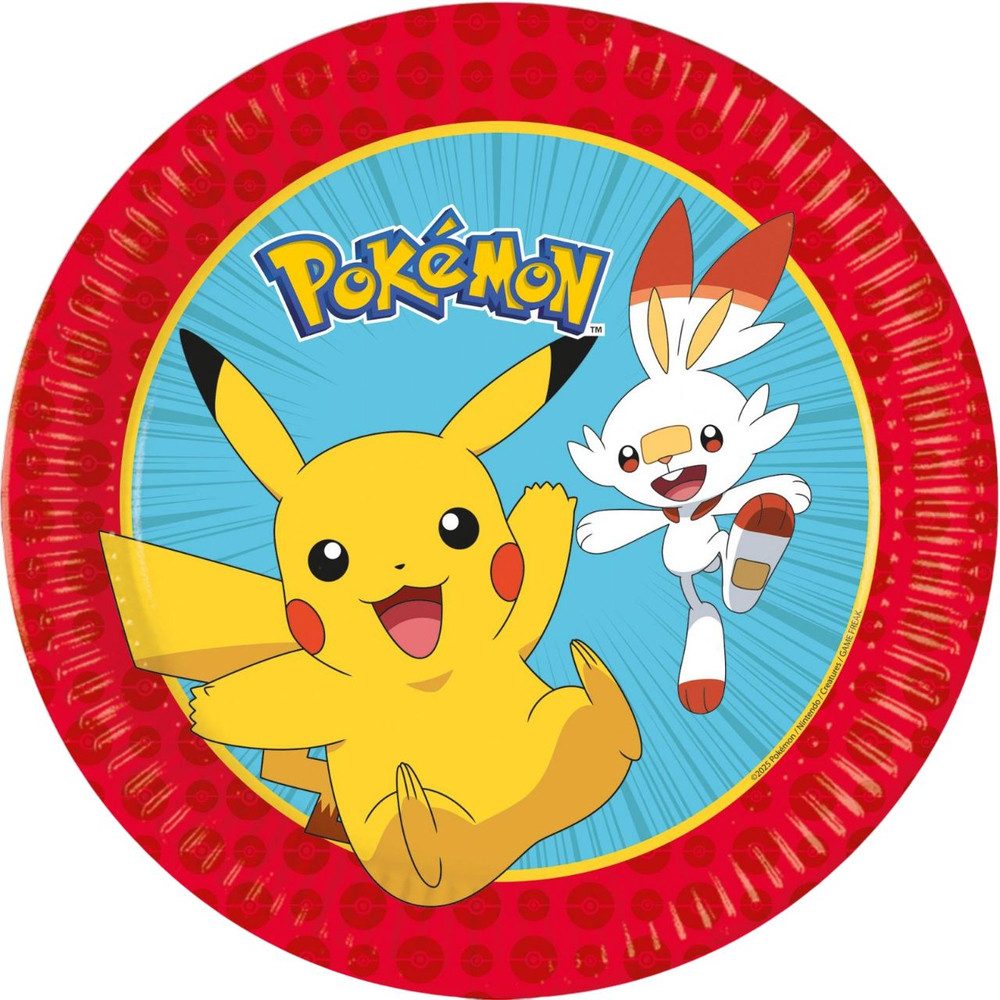 Procos Pappteller Pokémon - 8 Pappteller - Ø ca. 23 cm