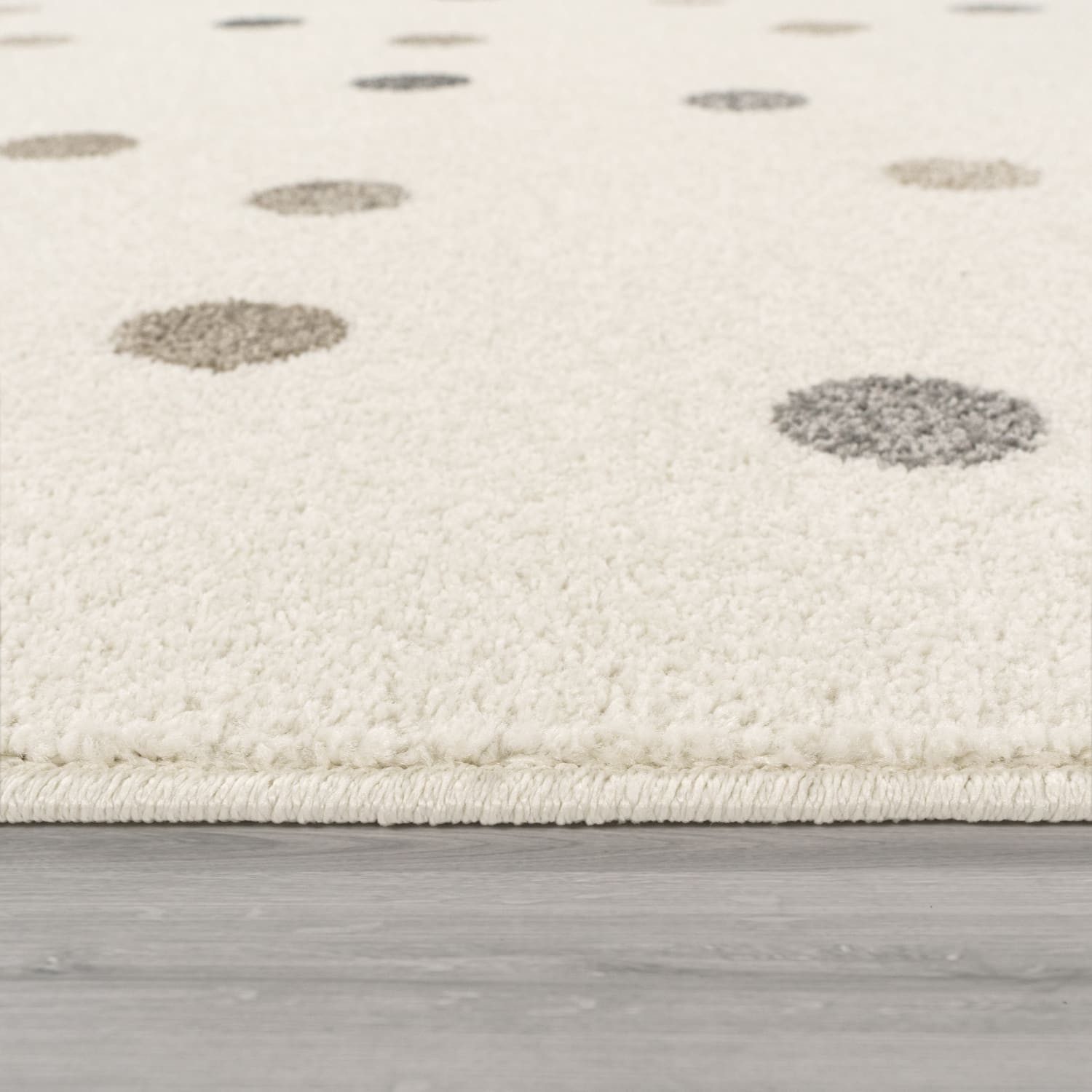 KADIMA DESIGN Kinderteppich Punkte Kinderzimmer schmutzabweisend Teppich Kinder, Rund, Höhe: 13 mm, Florhöhe: 9 mm, Polypropylen, Rund, 200D, Beige