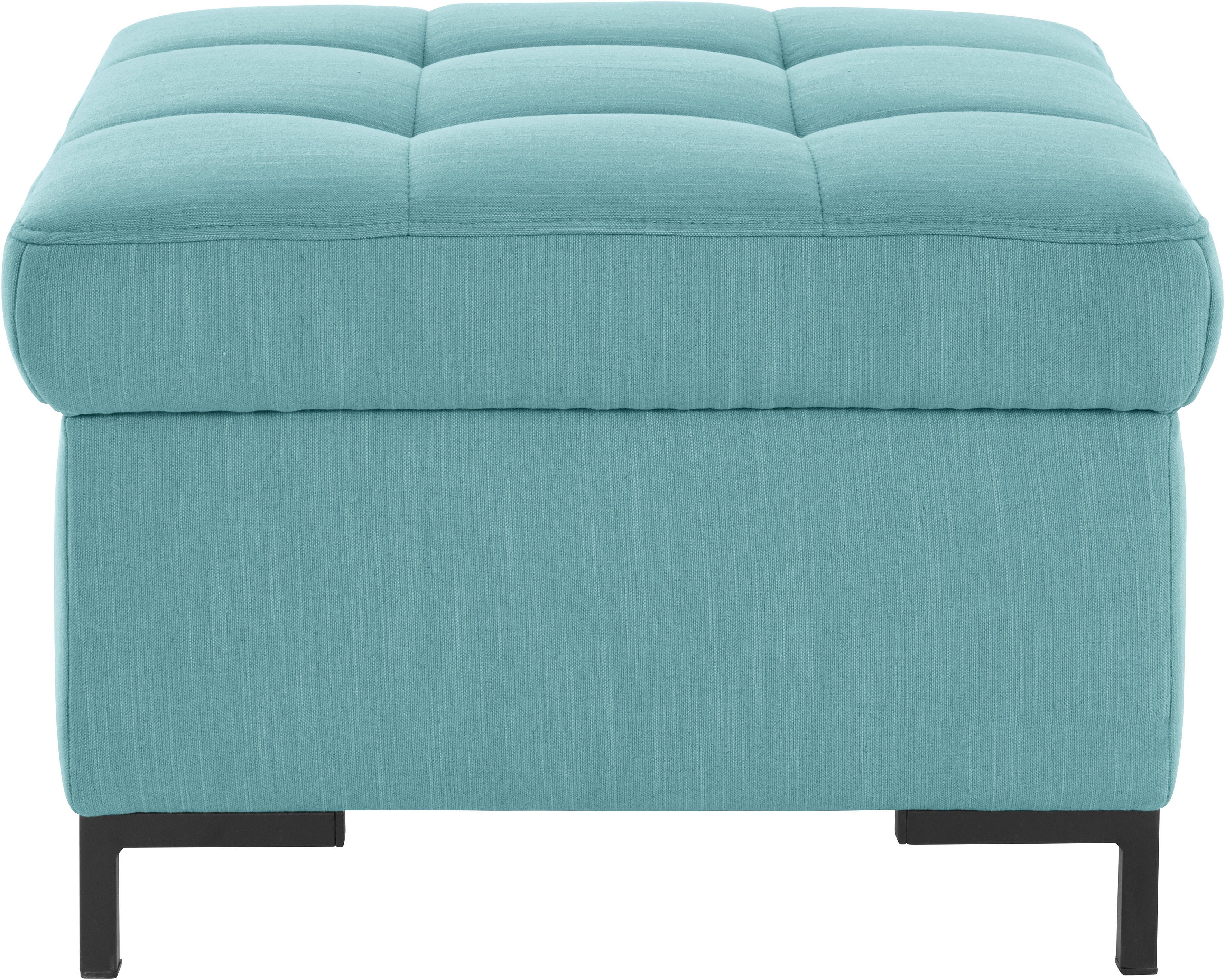 OTTO products Hocker Grazzo, hochwertige Stoffe aus recyceltem Material, Steppung im Sitzbereich