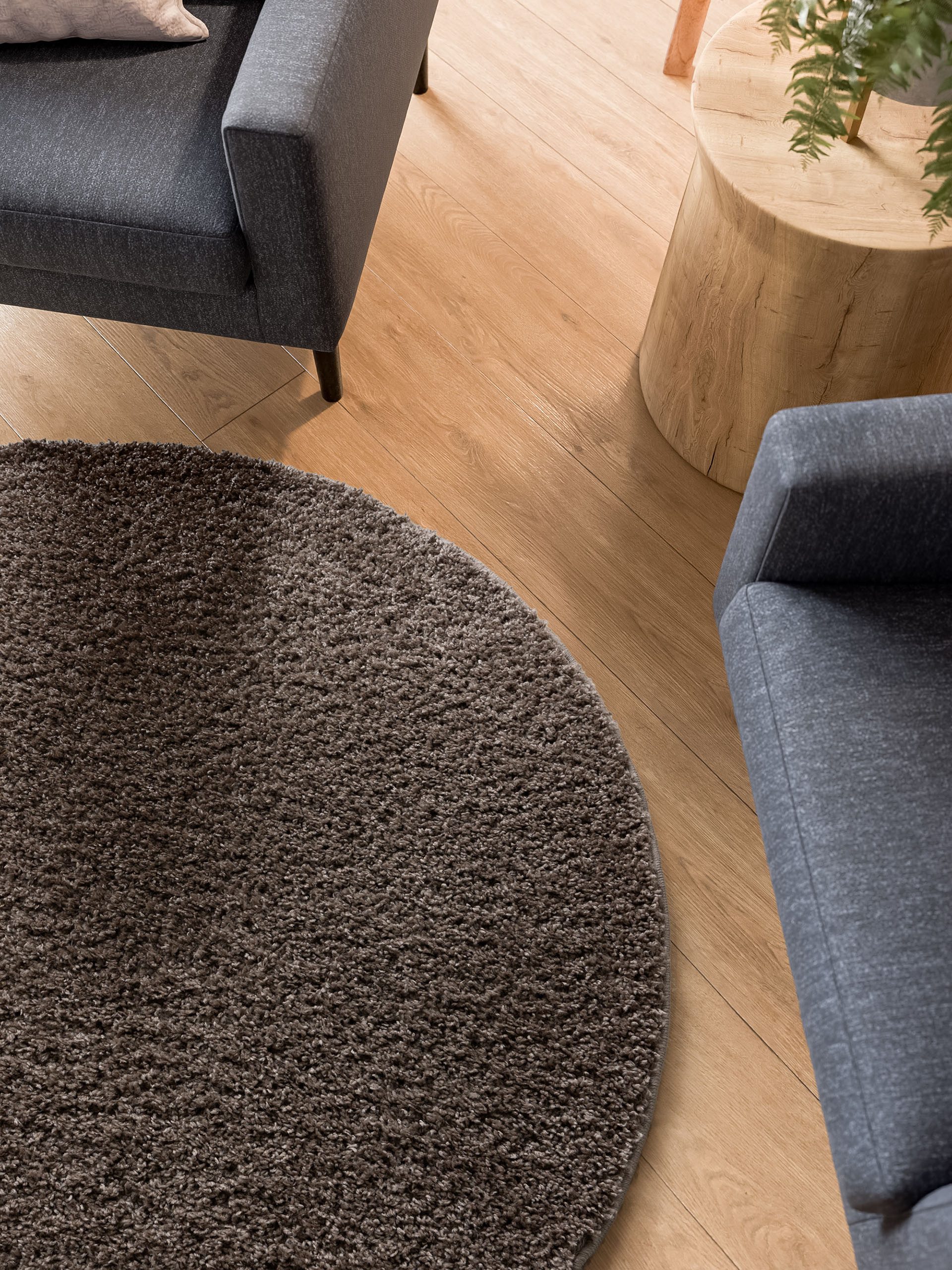 Interiyou Hochflor-Teppich Sofia, Rund, Höhe: 31 mm, Teppich Wohnzimmer, Schlafzimmer, Kunstfell, Fellteppich, Rutschfest