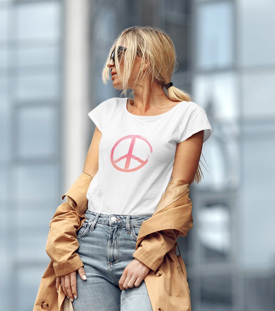 mamino Fashion T-Shirt Shirt Damen T sign -Peace