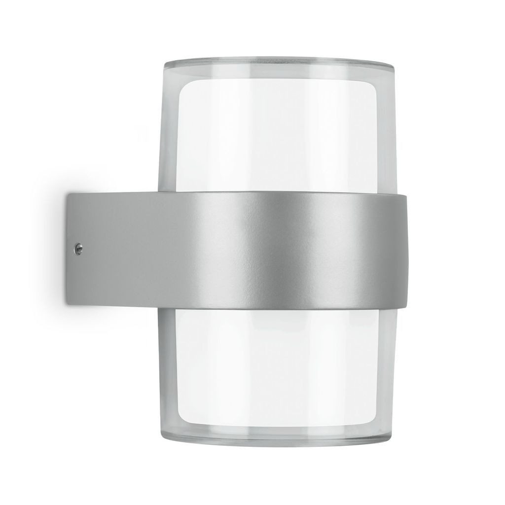 Telefunken Außen-Wandleuchte 320404TF, LED fest integriert, 2700K - Extra-Warmweiß, Wand Außenleuchte IP44 4000K 800lm 8W silber