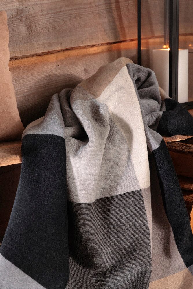 Wohndecke Alp Square, Biederlack, mit Zierstich günstig online kaufen