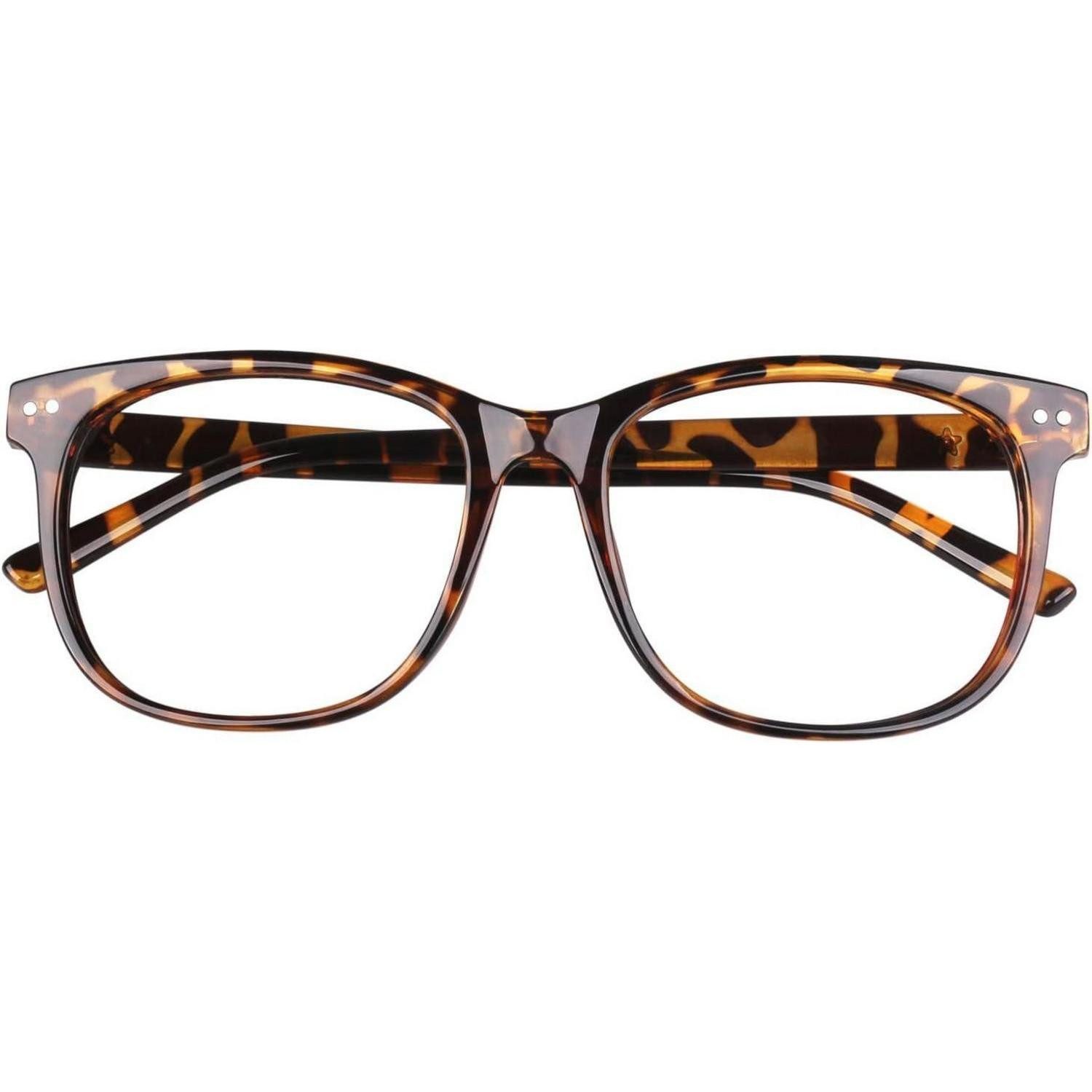 LuxusKollektion Retrosonnenbrille Hornbrille Nerdbrille Damen Herren Ohne Stärke 1.1 Leopardenmuster