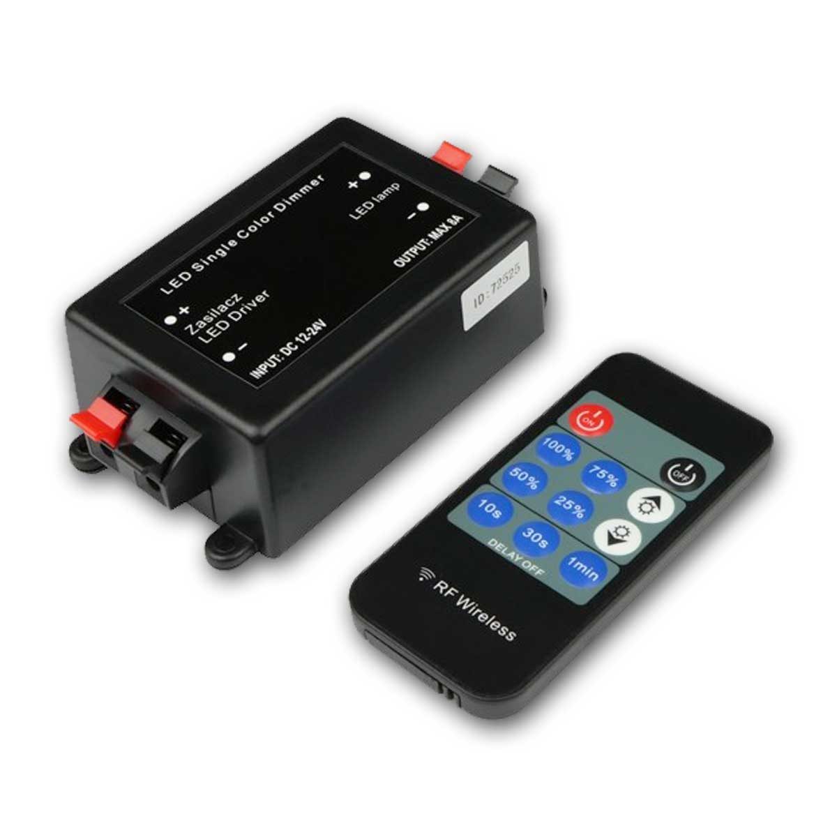 Designlight Drehdimmer LED Dimmer mit EC-Funkfernbedienung, 8A/12V