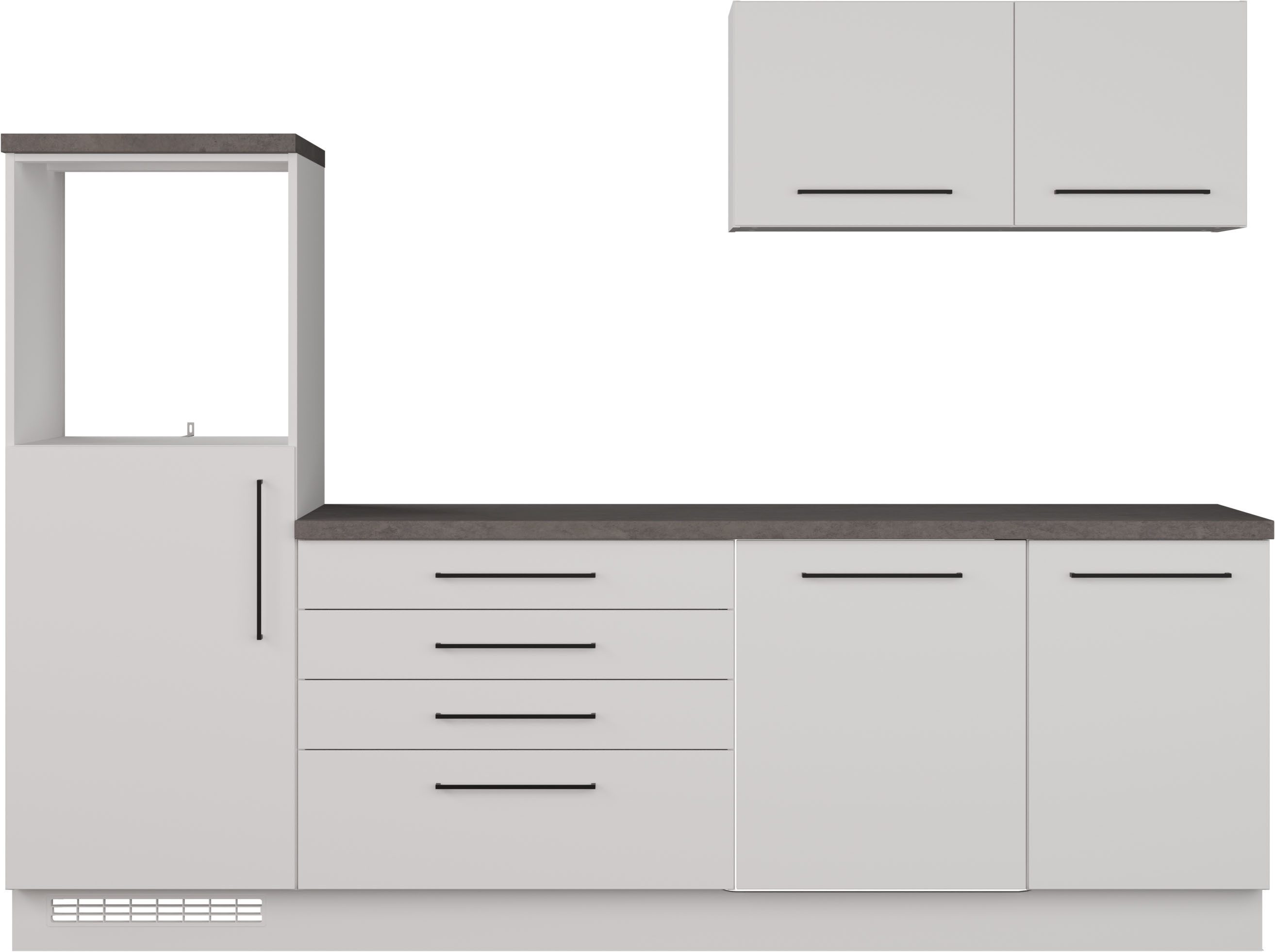 KOCHSTATION Küchenzeile KS-Nova, Breite 260 cm, wahlweise mit Hanseatic-E-Geräten