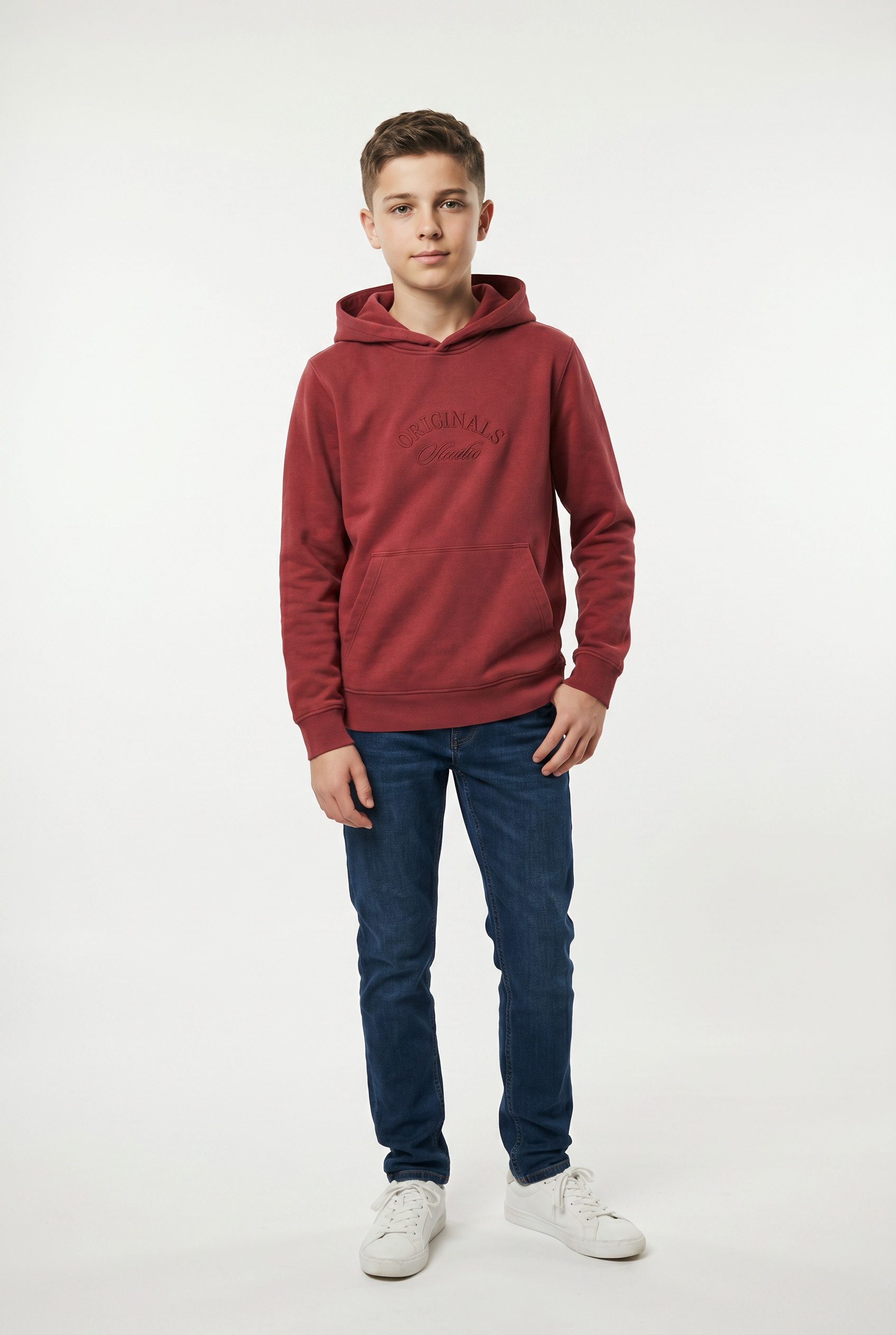 Jack & Jones Junior Kapuzensweatshirt JORBLEECKER BRANDING SWEAT HOOD BF JNR