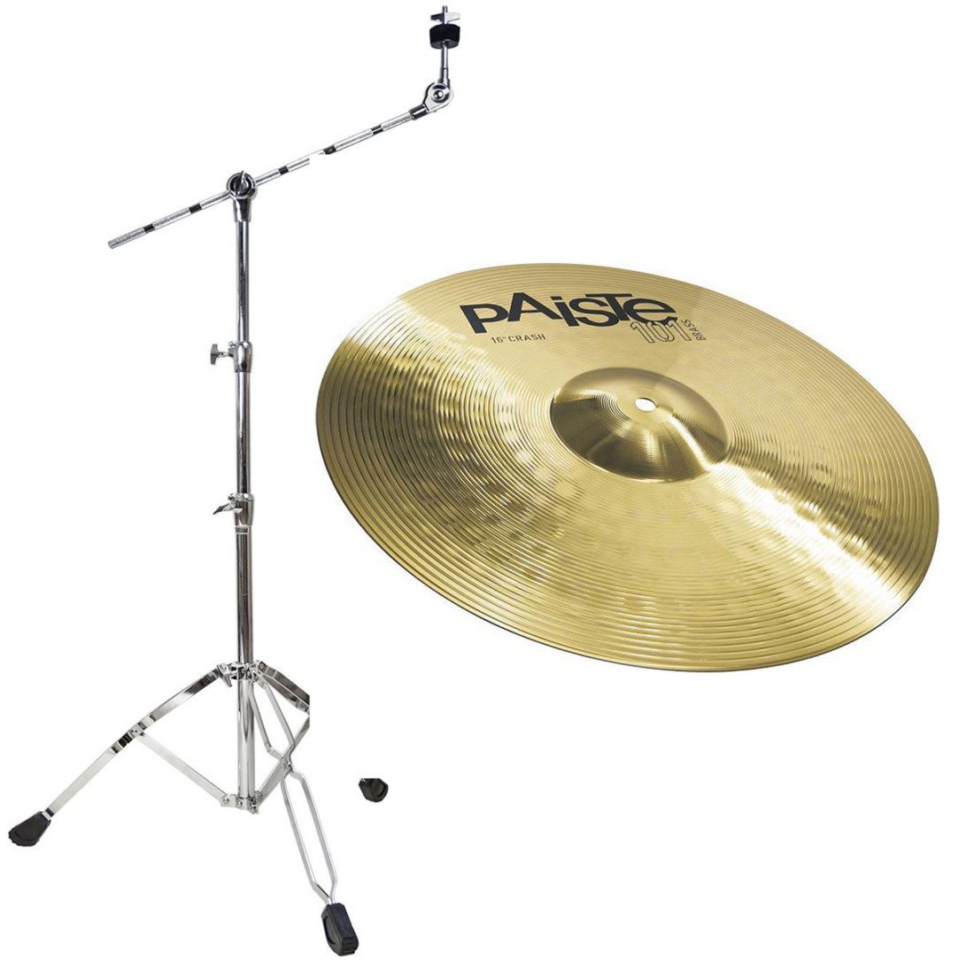 Schlagzeug Paiste 101 16 Crash Becken mit Galgenbeckenständer