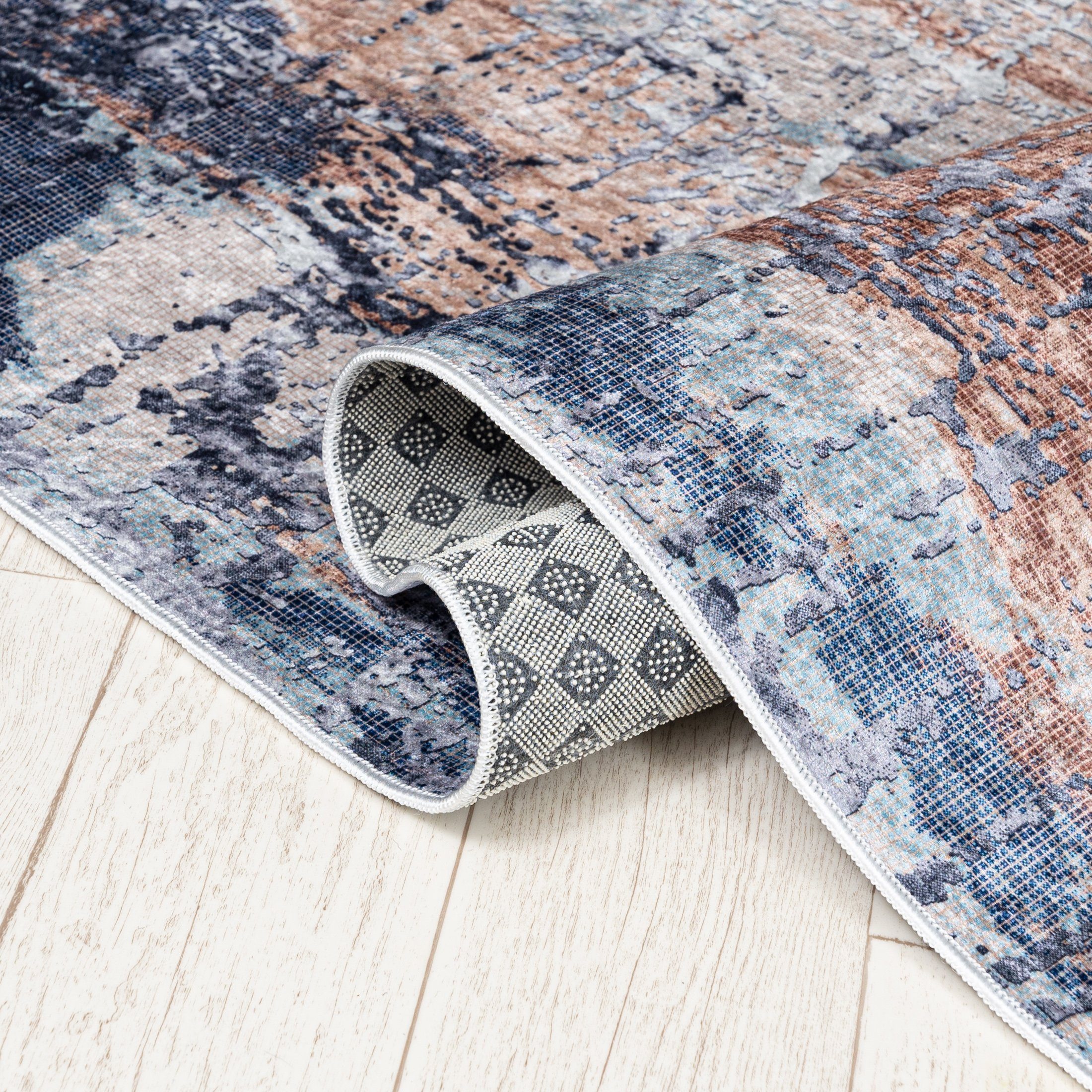 Mazovia Designteppich Modern Teppich für Wohnzimmer, Schlafzimmer, Esszimmer, 80 x 150 cm, Kurflor, Waschbar in Waschmaschine, Höhe 5 mm, Rutschfest – Bild 4 von 5