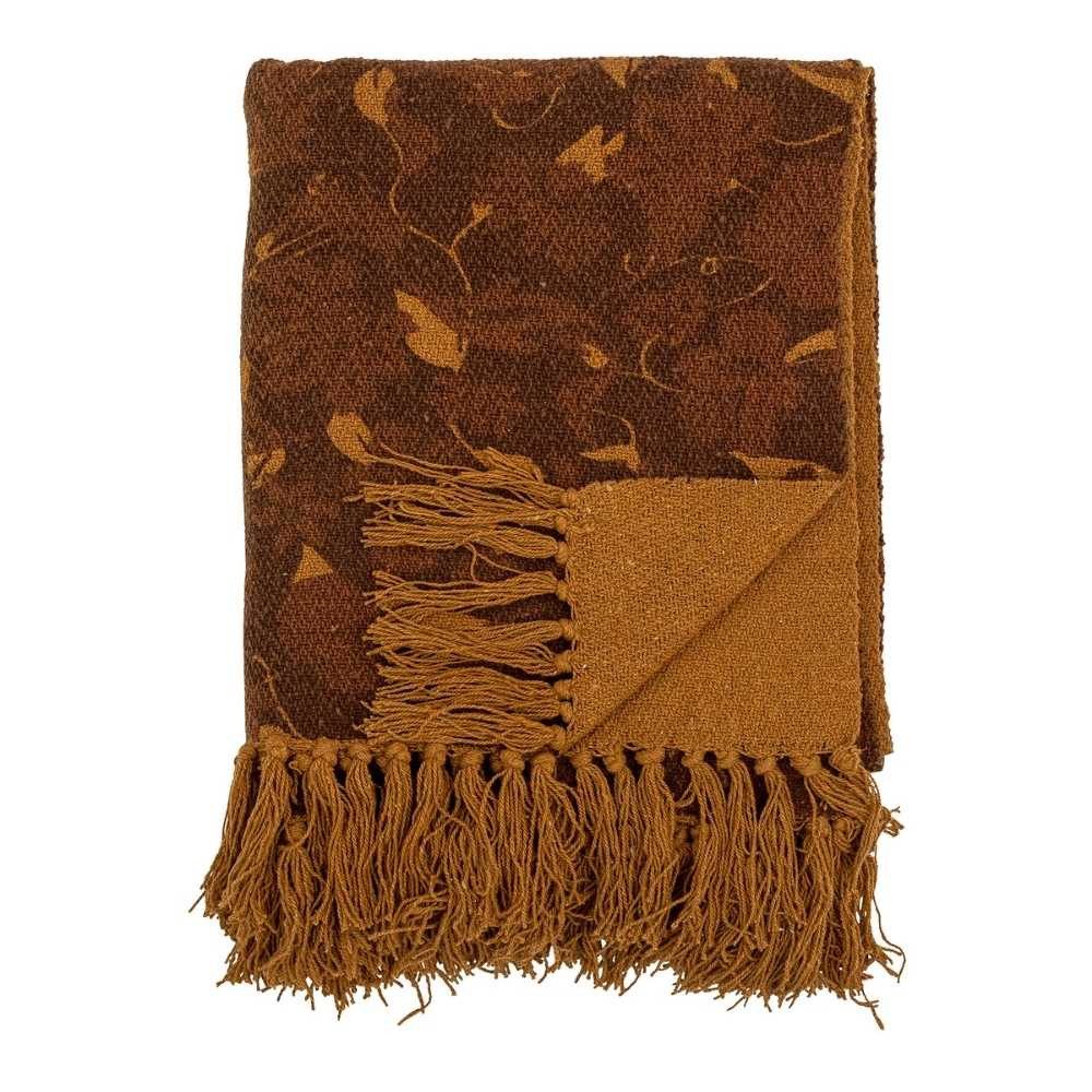 Wolldecke Bloomingville Decke GANJA Braun 160x130 günstig online kaufen