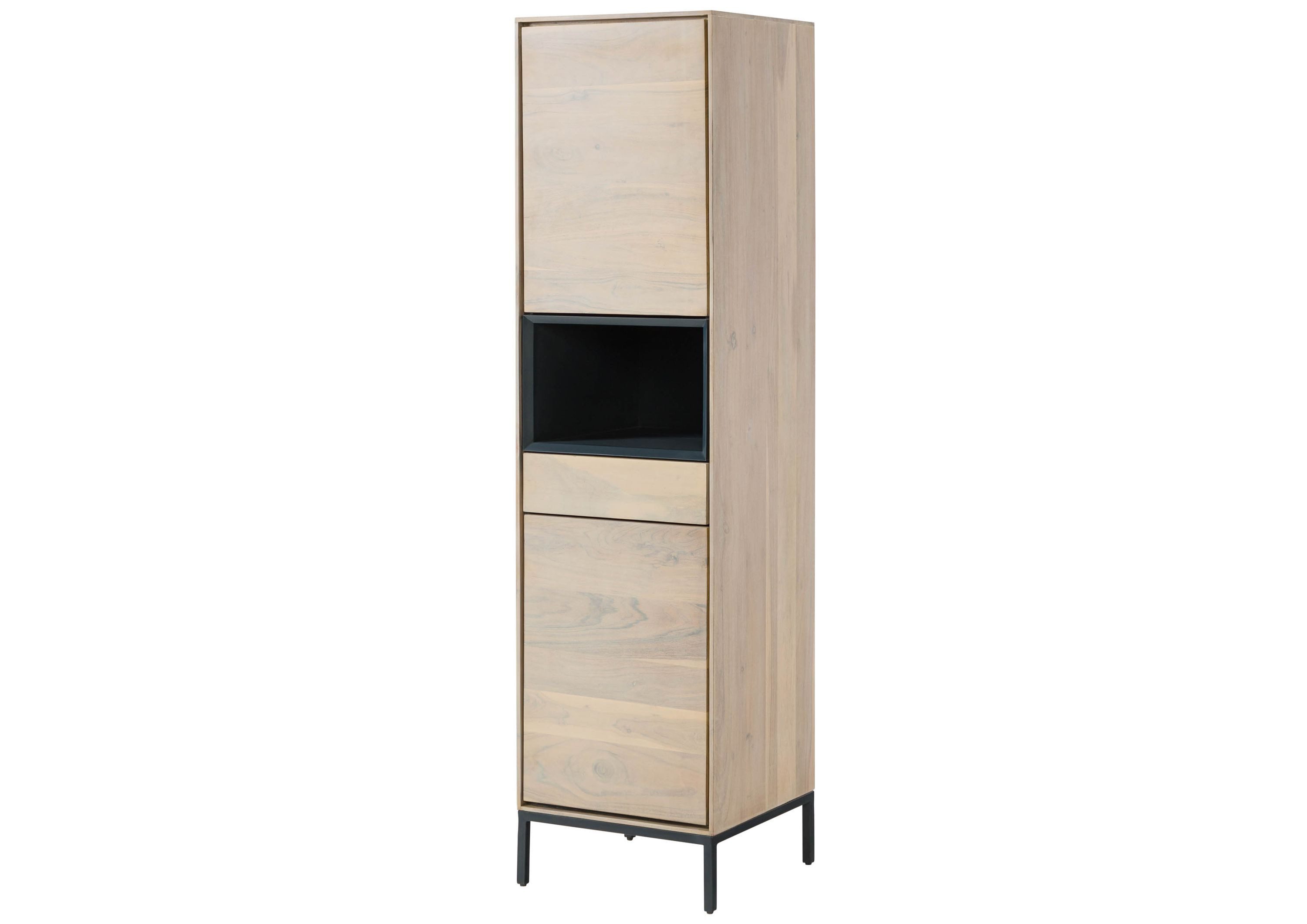 Massivmoebel24 Sideboard CHICAGO Akazie Massivholz hellbraun (Massivholz montiert 58 kg CHICAGO #10), Akazie 45x45x175 cm (BxTxH) hellbraun geölt