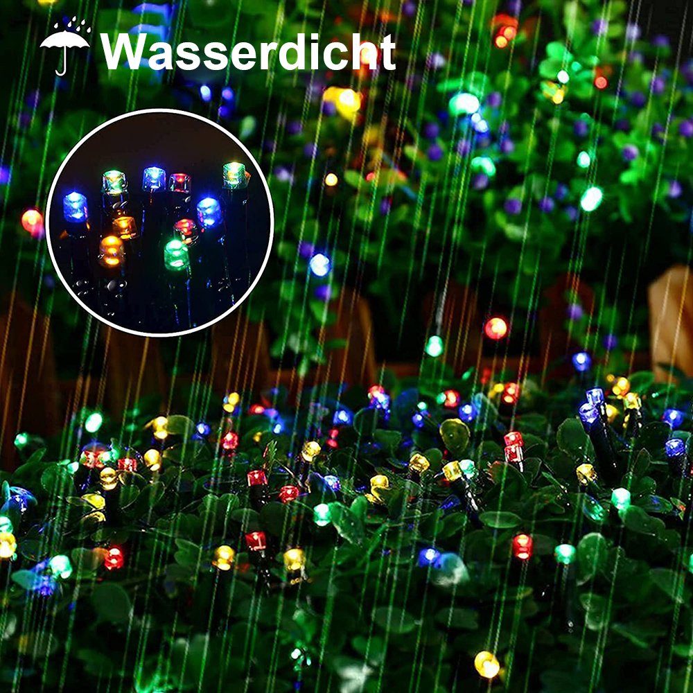 Modi, LED-Lichterkette Timer, mit Garten Weihnachtsbaum Außen USB Warmweiß/Weiß/Mehrfarbig/Blau Innen, Wasserdicht, Sunicol Beleuchtung 8 Party Lichter Deko,