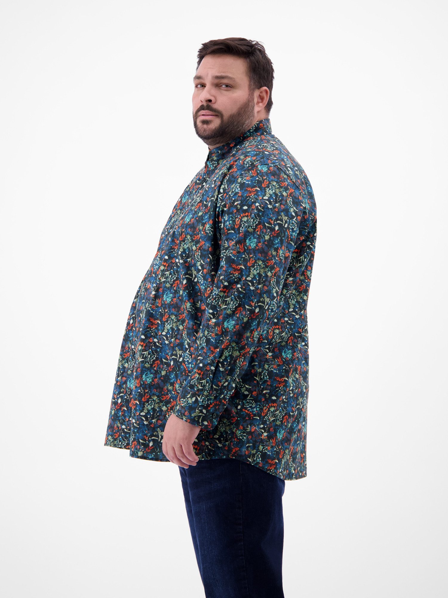 LERROS Langarmhemd Langarmhemd mit Button-down-Kragen