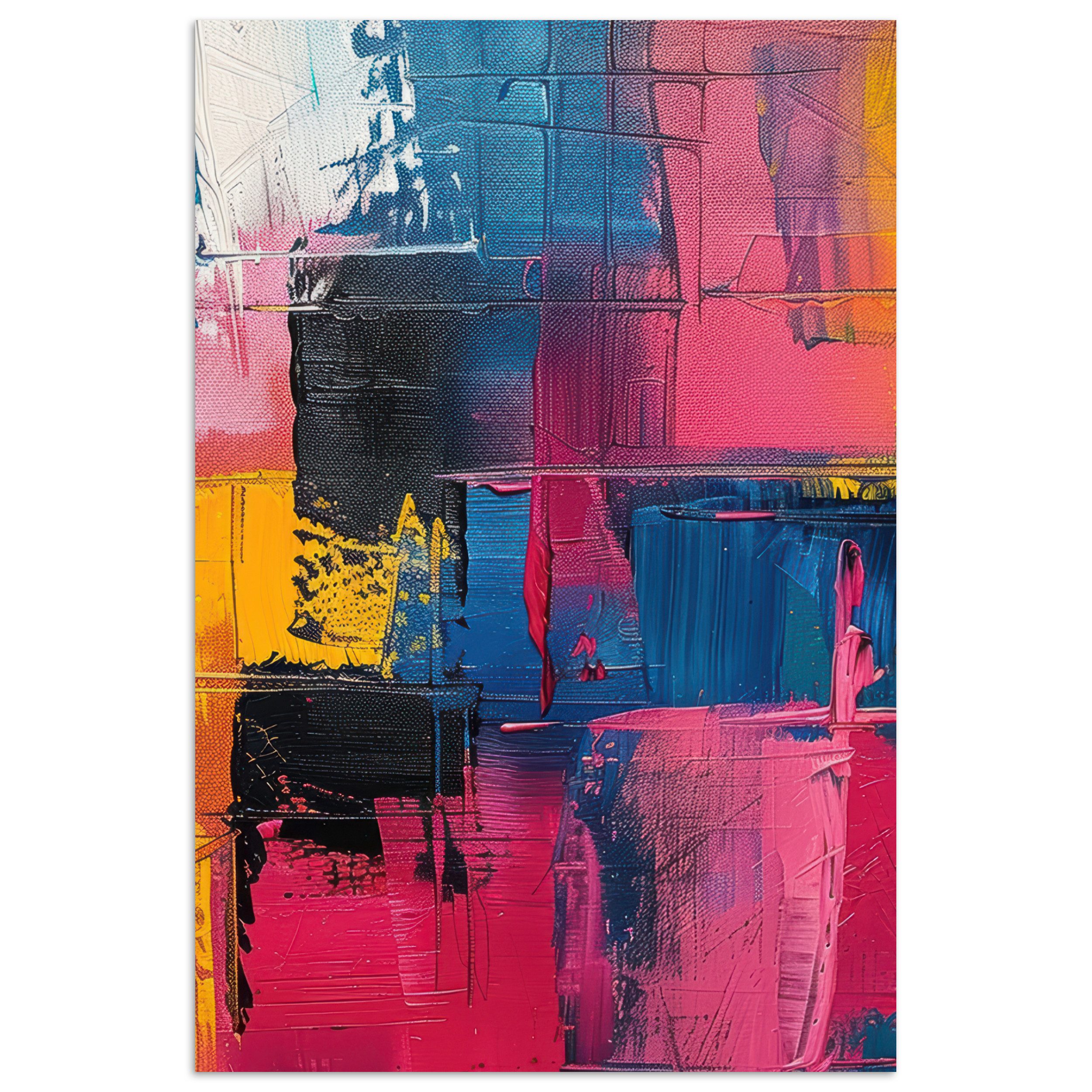 MuchoWow Poster Lackierung - Kunst - Modern - Abstrakt, (1 St), Poster ohne Rahmen, Wandbild, Wandposter, 20x30 cm