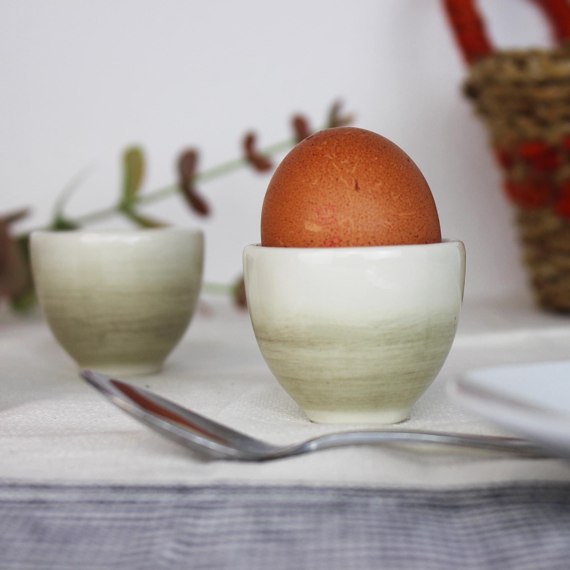 Eierbecher Porzellan mitienda aus grau Eierbecher