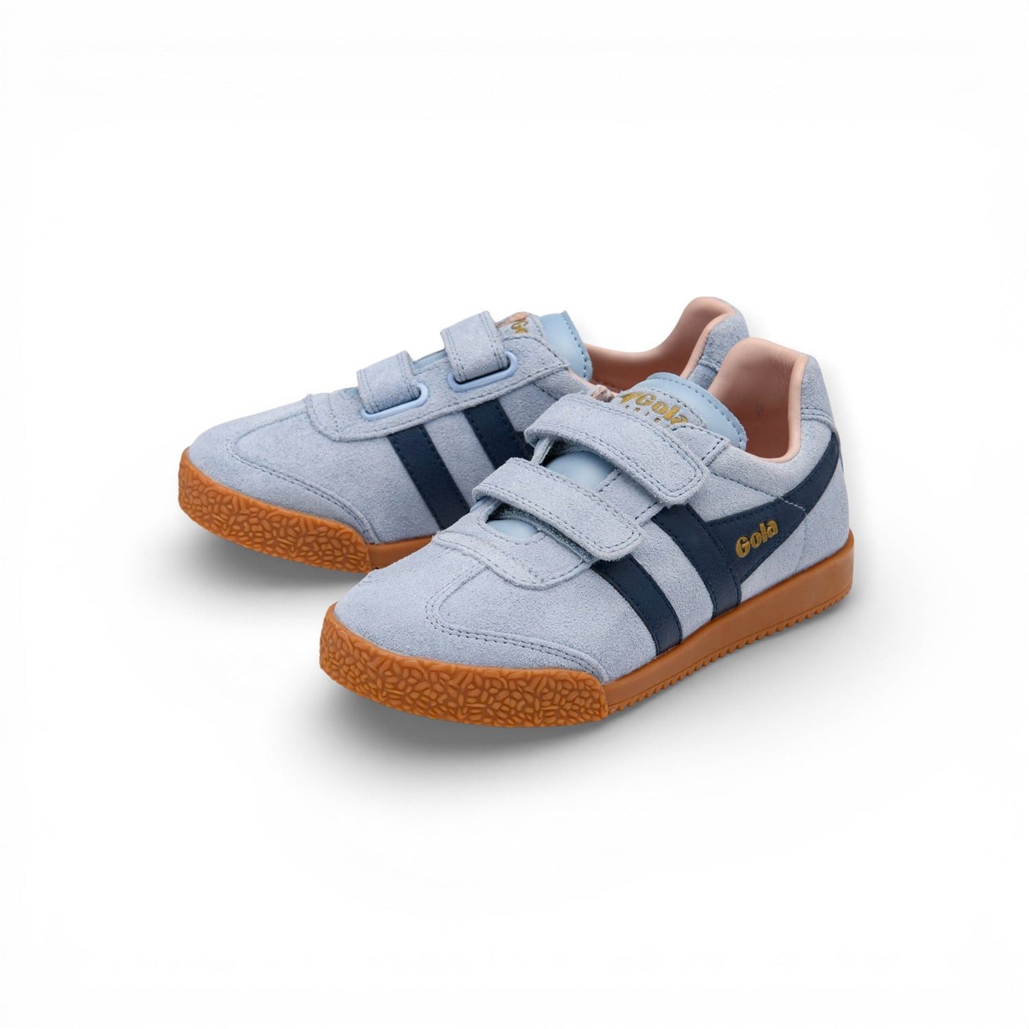 Gola Harrier 2026 (Wildleder, Klettverschluss) hellblau/navy/chalkpink Sneaker